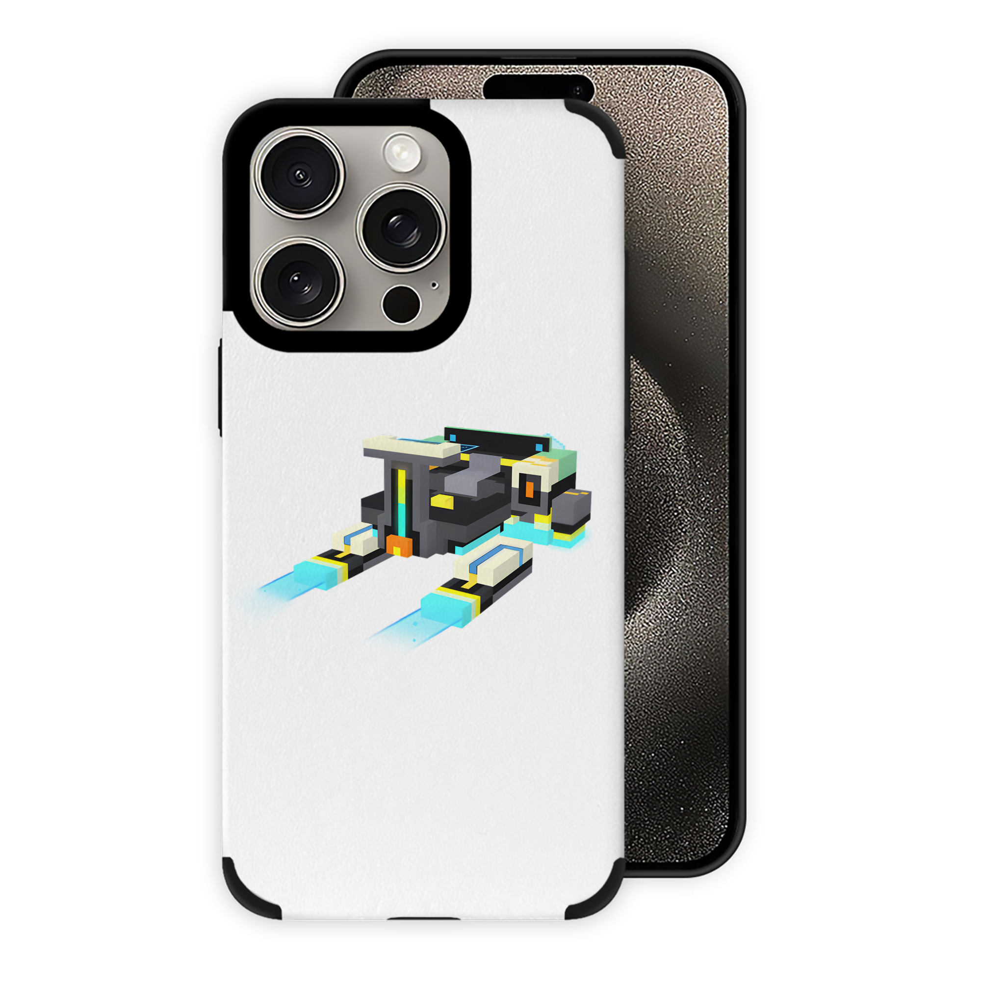（画像用） マインクラフト ブロックの世界 Minecraft MC Block world 【iPhone15ProMax対応】 PUレザー スマホケース 耐衝撃＆黄変防止