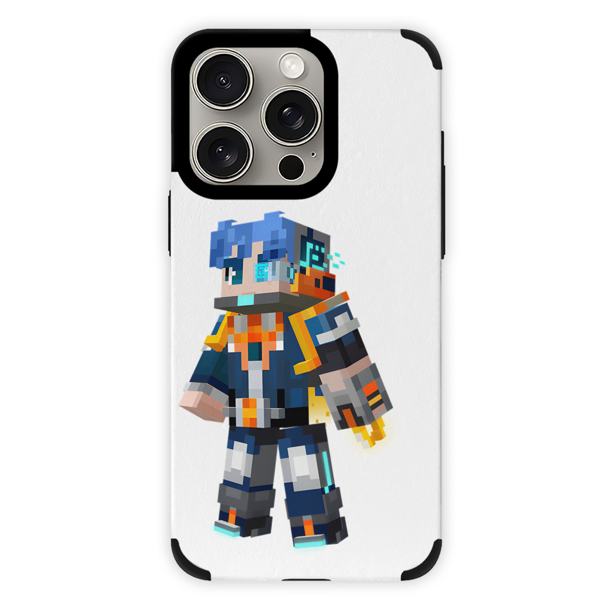 （画像用） マインクラフト ブロックの世界 Minecraft MC Block world 【iPhone15ProMax対応】 PUレザー スマホケース 耐衝撃＆黄変防止