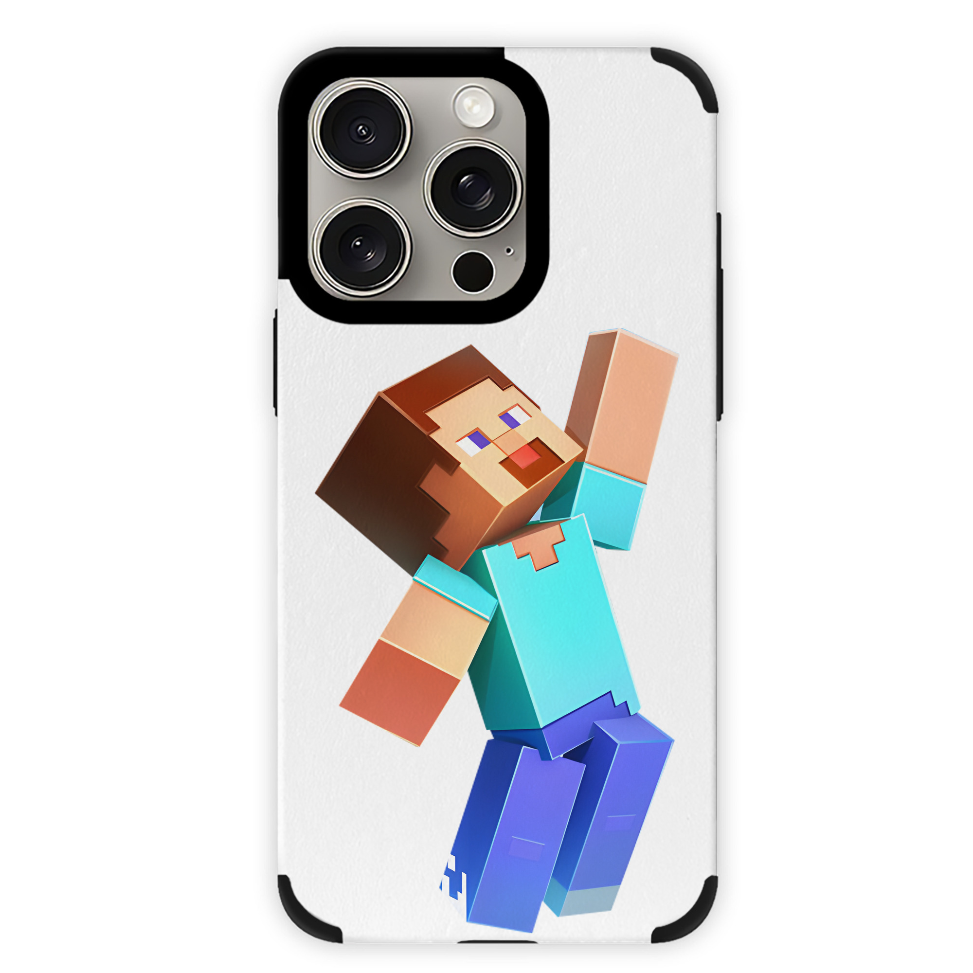 （画像用） マインクラフト ブロックの世界 Minecraft MC Block world 【iPhone15ProMax対応】 PUレザー スマホケース 耐衝撃＆黄変防止
