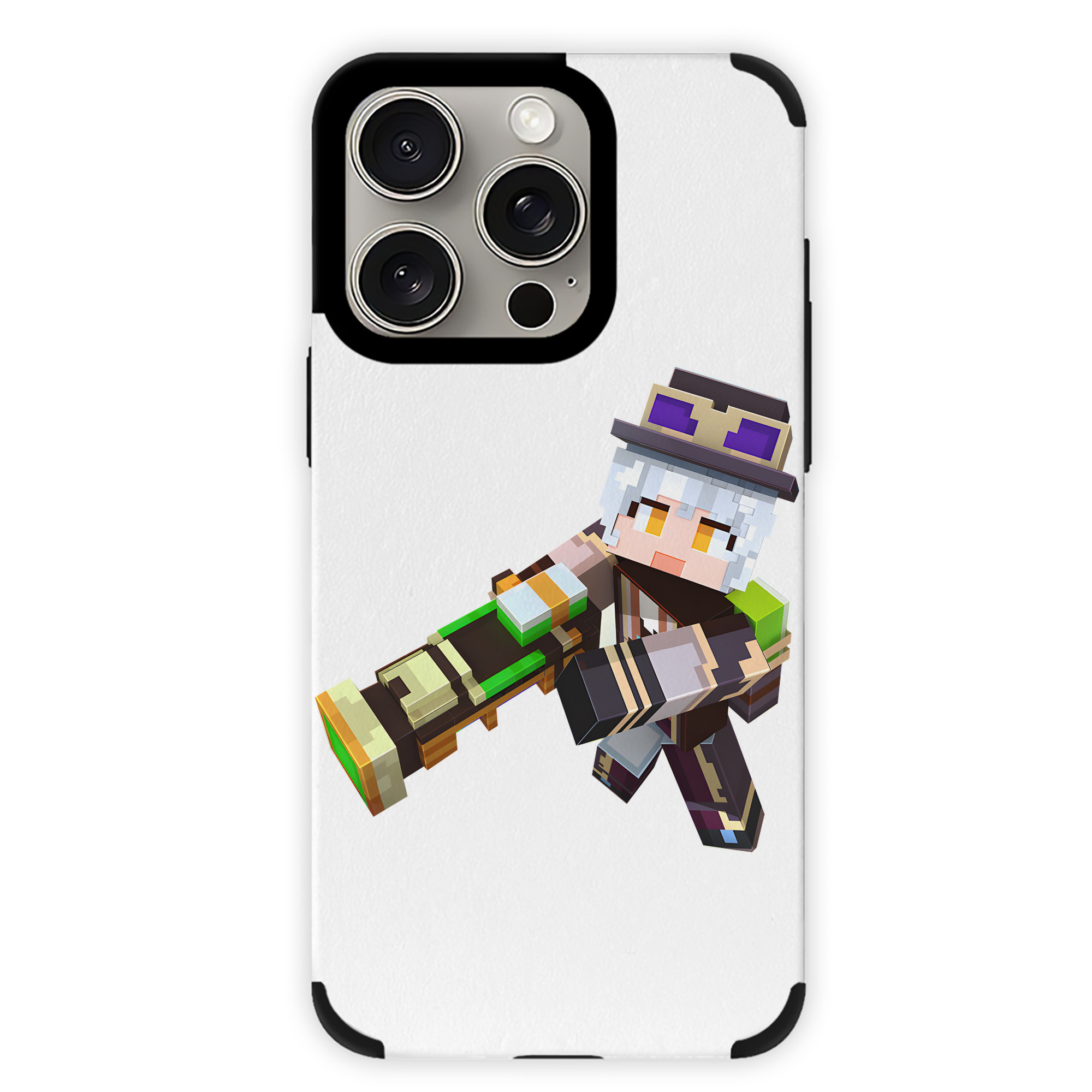 （画像用） マインクラフト ブロックの世界 Minecraft MC Block world 【iPhone15ProMax対応】 PUレザー スマホケース 耐衝撃＆黄変防止