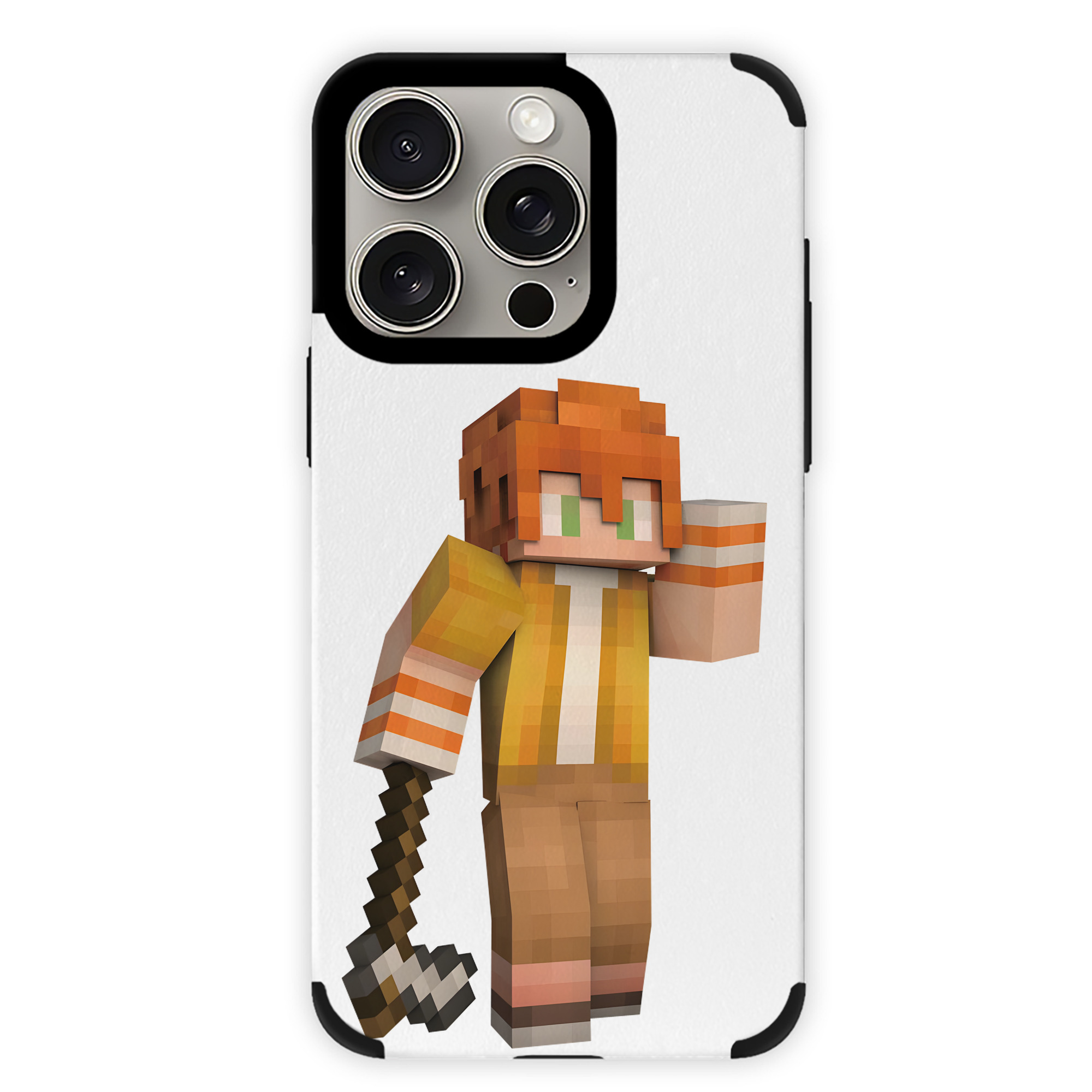 （画像用） マインクラフト ブロックの世界 Minecraft MC Block world 【iPhone15ProMax対応】 PUレザー スマホケース 耐衝撃＆黄変防止
