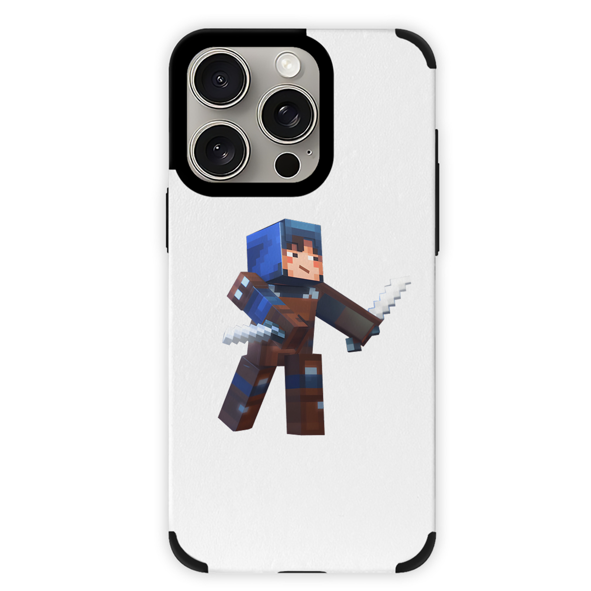 （画像用） マインクラフト ブロックの世界 Minecraft MC Block world 【iPhone15ProMax対応】 PUレザー スマホケース 耐衝撃＆黄変防止