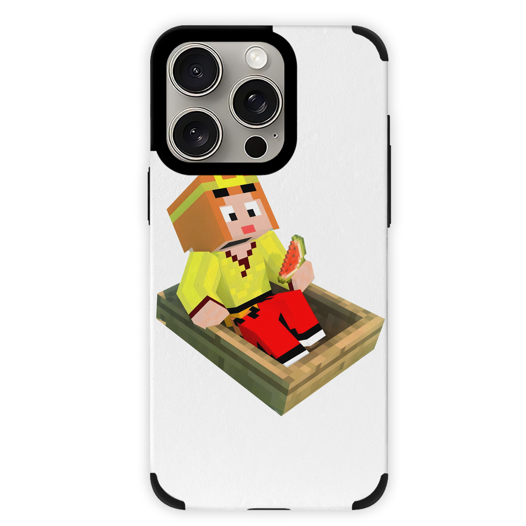 （画像用） マインクラフト ブロックの世界 Minecraft MC Block world 【iPhone15ProMax対応】 PUレザー スマホケース 耐衝撃＆黄変防止