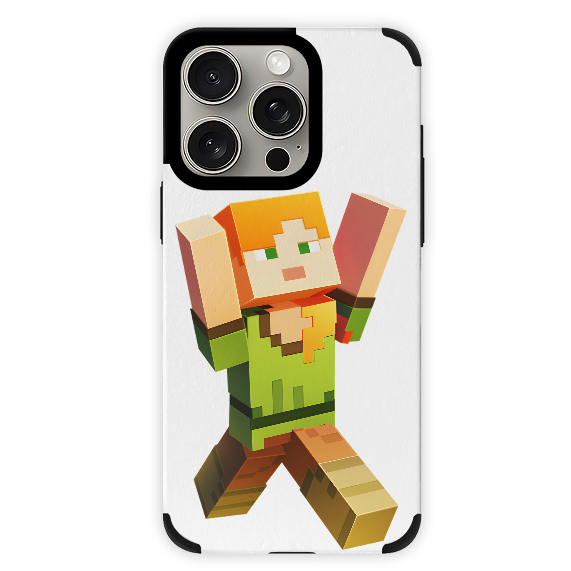 （画像用） マインクラフト ブロックの世界 Minecraft MC Block world 【iPhone15ProMax対応】 PUレザー スマホケース 耐衝撃＆黄変防止