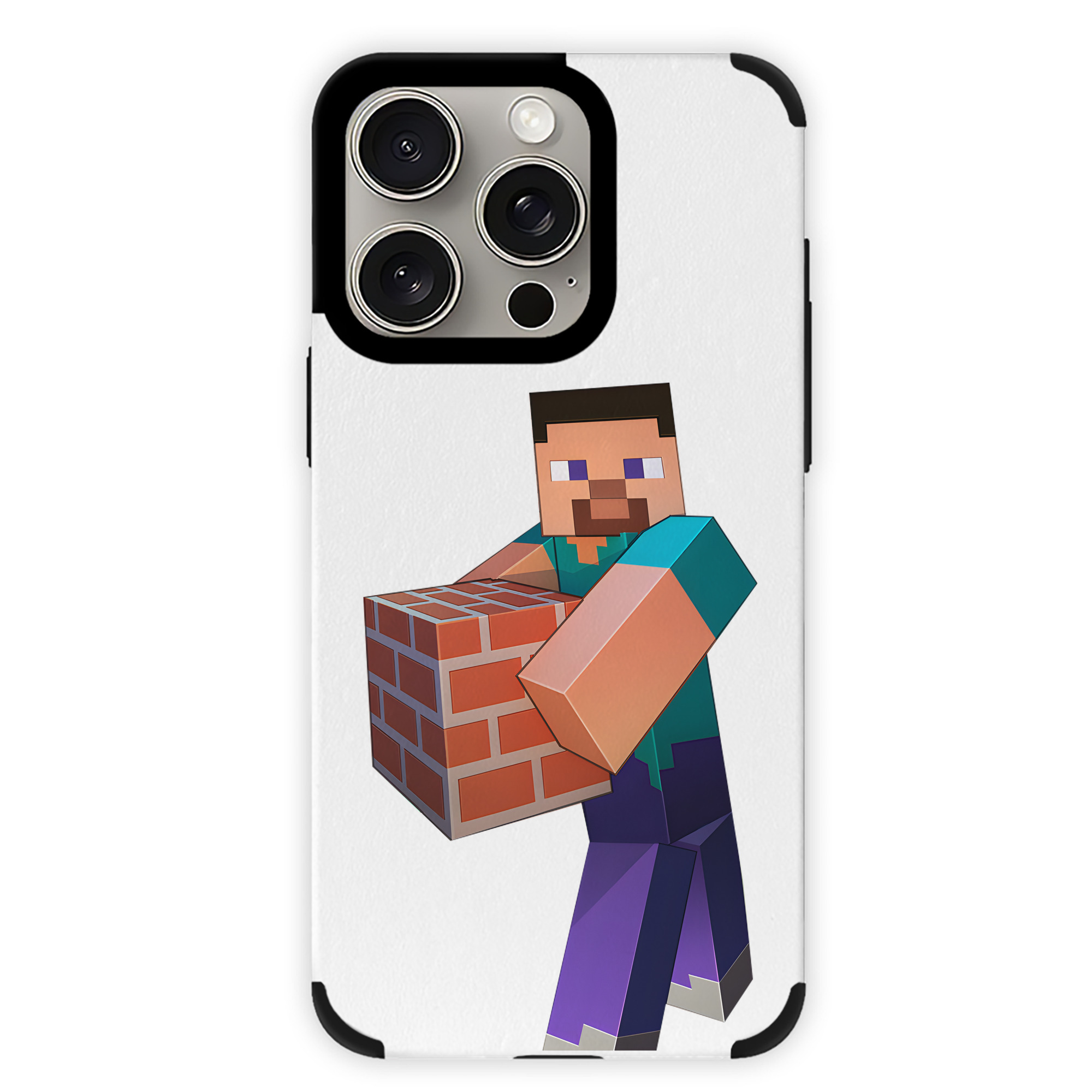 （画像用） マインクラフト ブロックの世界 Minecraft MC Block world 【iPhone15ProMax対応】 PUレザー スマホケース 耐衝撃＆黄変防止