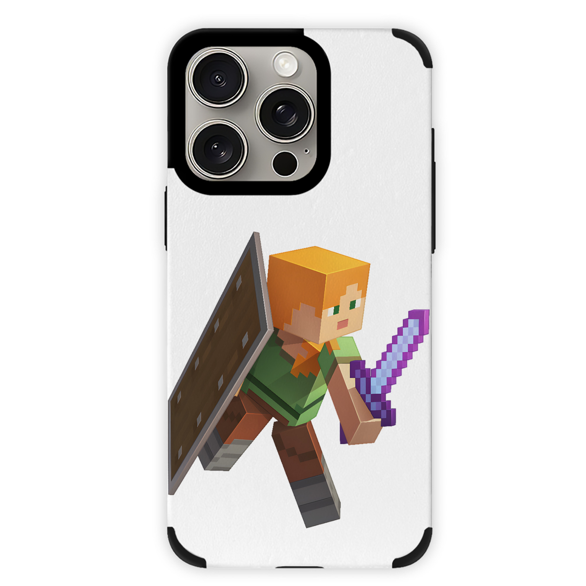 （画像用） マインクラフト ブロックの世界 Minecraft MC Block world 【iPhone15ProMax対応】 PUレザー スマホケース 耐衝撃＆黄変防止