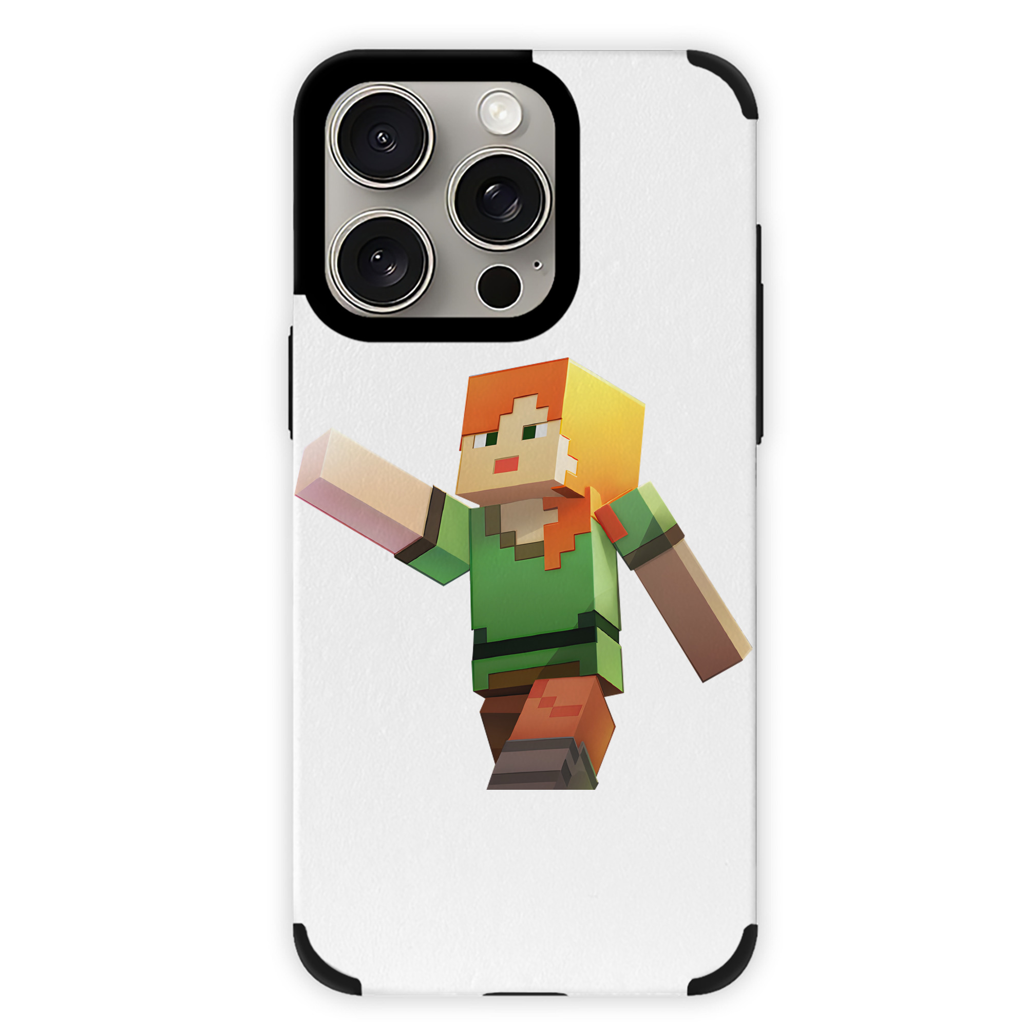 （画像用） マインクラフト ブロックの世界 Minecraft MC Block world 【iPhone15ProMax対応】 PUレザー スマホケース 耐衝撃＆黄変防止