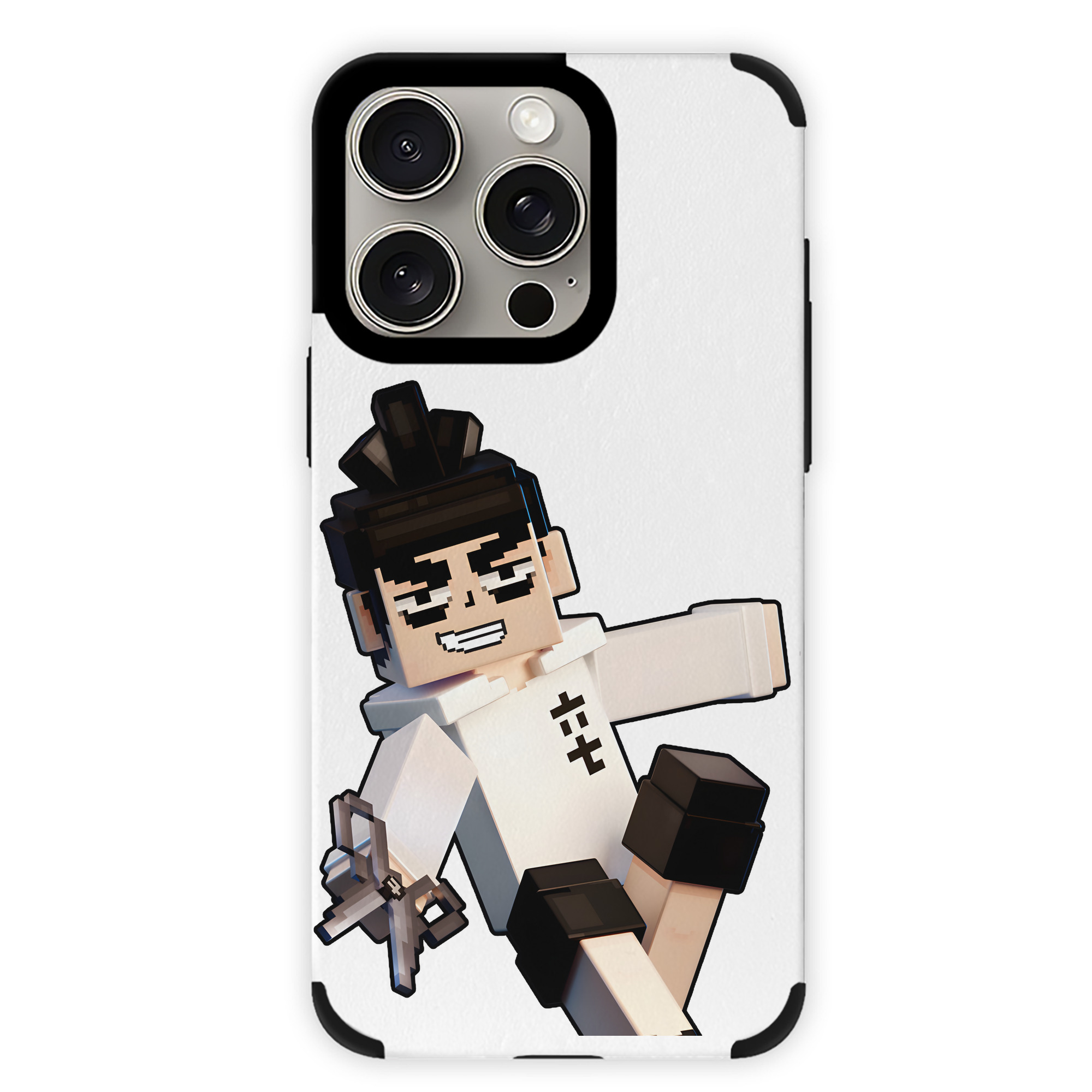 （画像用） マインクラフト ブロックの世界 Minecraft MC Block world 【iPhone15ProMax対応】 PUレザー スマホケース 耐衝撃＆黄変防止