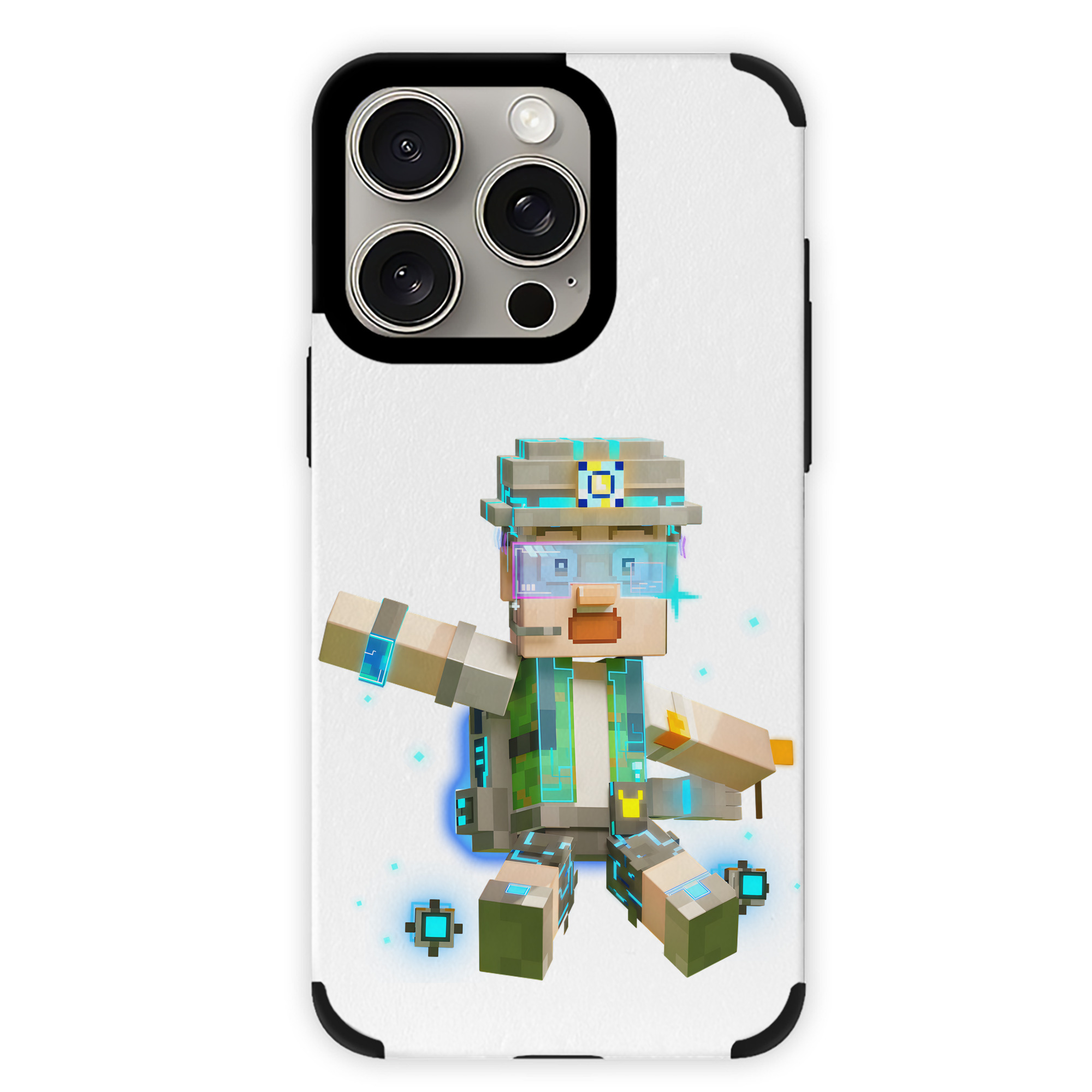 （画像用） マインクラフト ブロックの世界 Minecraft MC Block world 【iPhone15ProMax対応】 PUレザー スマホケース 耐衝撃＆黄変防止