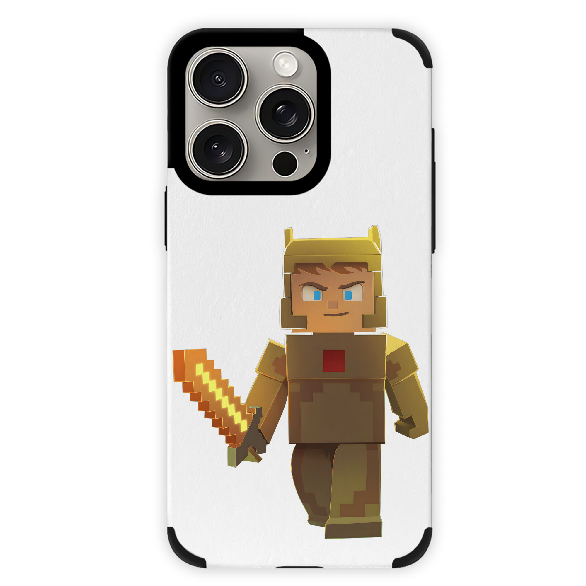 （画像用） マインクラフト ブロックの世界 Minecraft MC Block world 【iPhone15ProMax対応】 PUレザー スマホケース 耐衝撃＆黄変防止