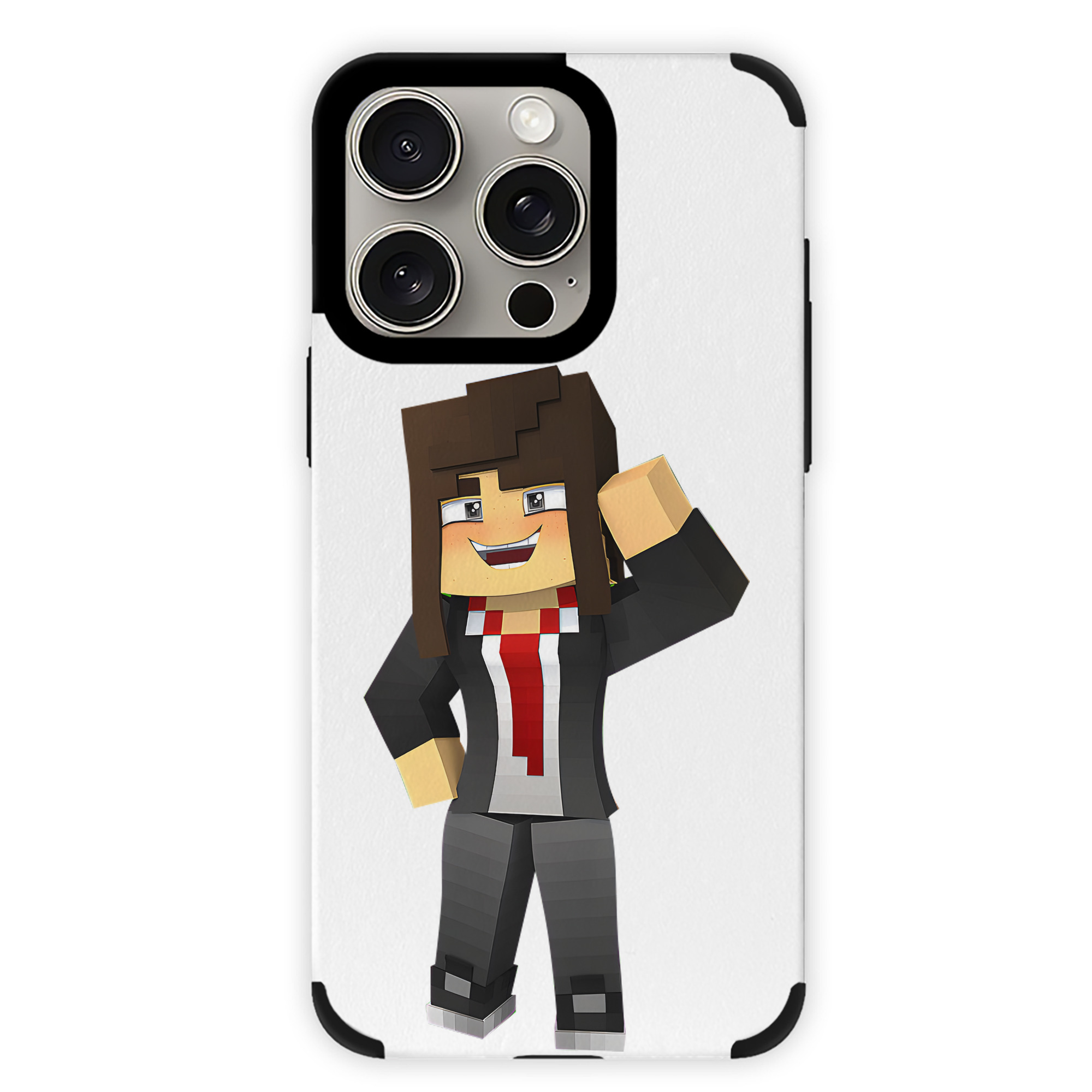 （画像用） マインクラフト ブロックの世界 Minecraft MC Block world 【iPhone15ProMax対応】 PUレザー スマホケース 耐衝撃＆黄変防止