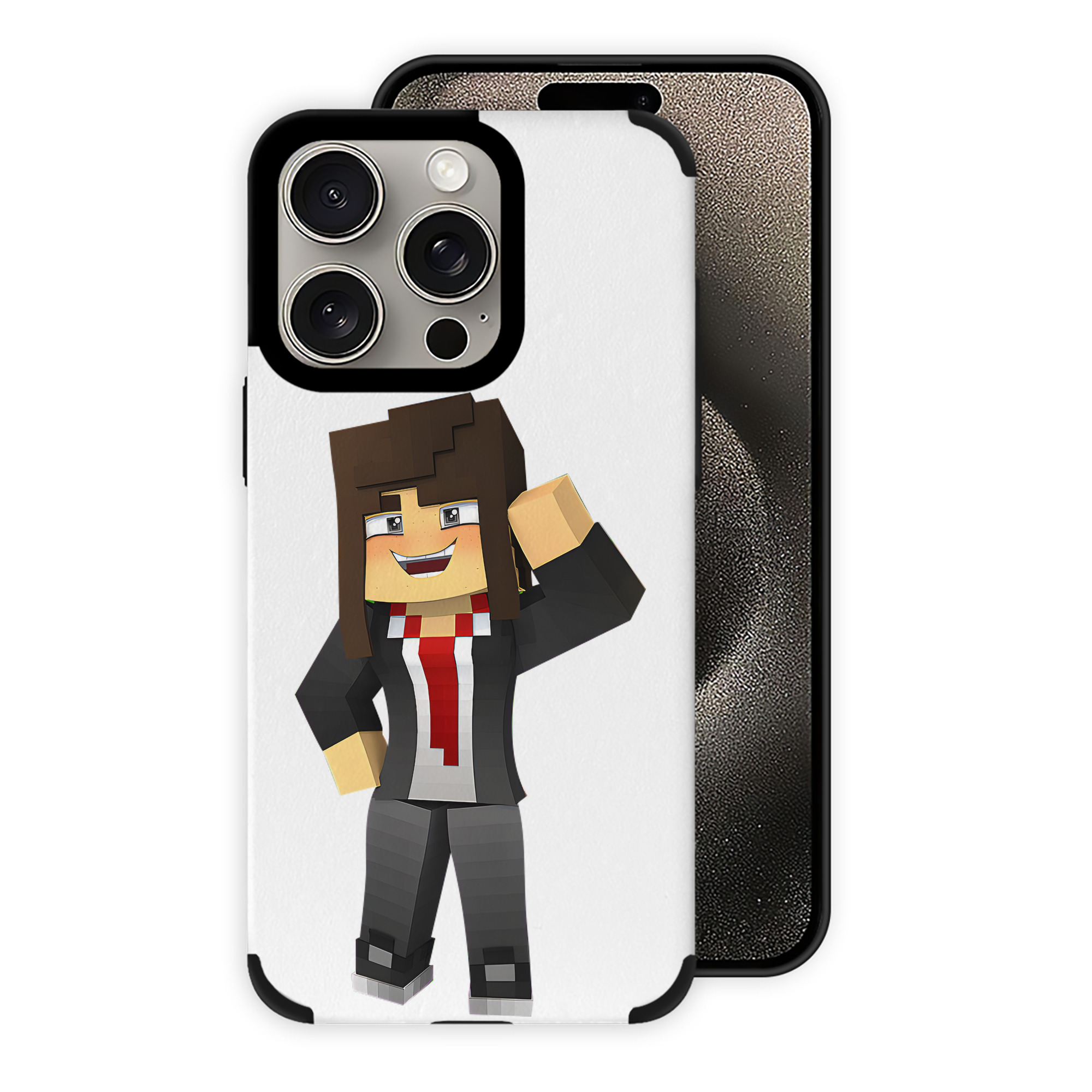 （画像用） マインクラフト ブロックの世界 Minecraft MC Block world 【iPhone15ProMax対応】 PUレザー スマホケース 耐衝撃＆黄変防止
