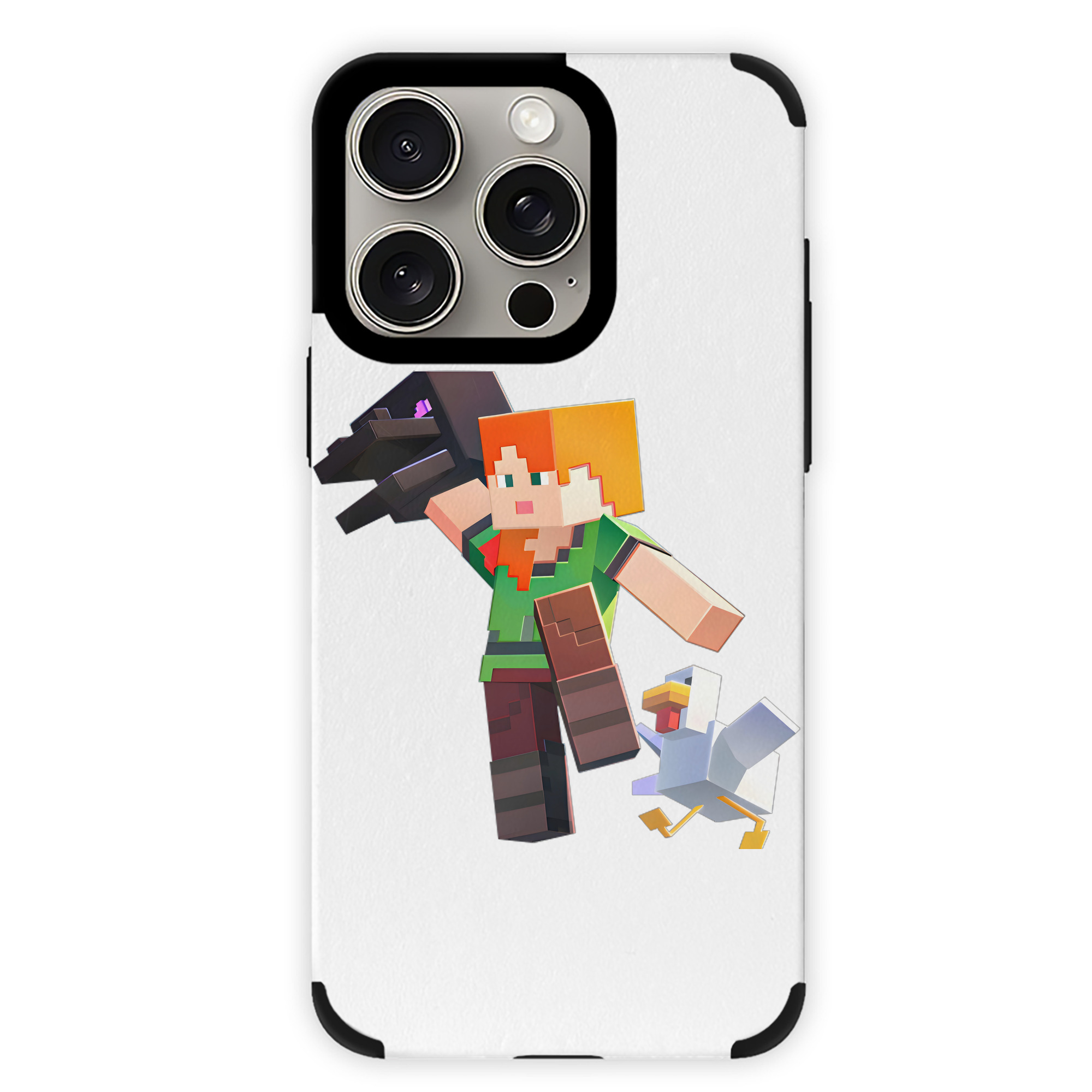 （画像用） マインクラフト ブロックの世界 Minecraft MC Block world 【iPhone15ProMax対応】 PUレザー スマホケース 耐衝撃＆黄変防止