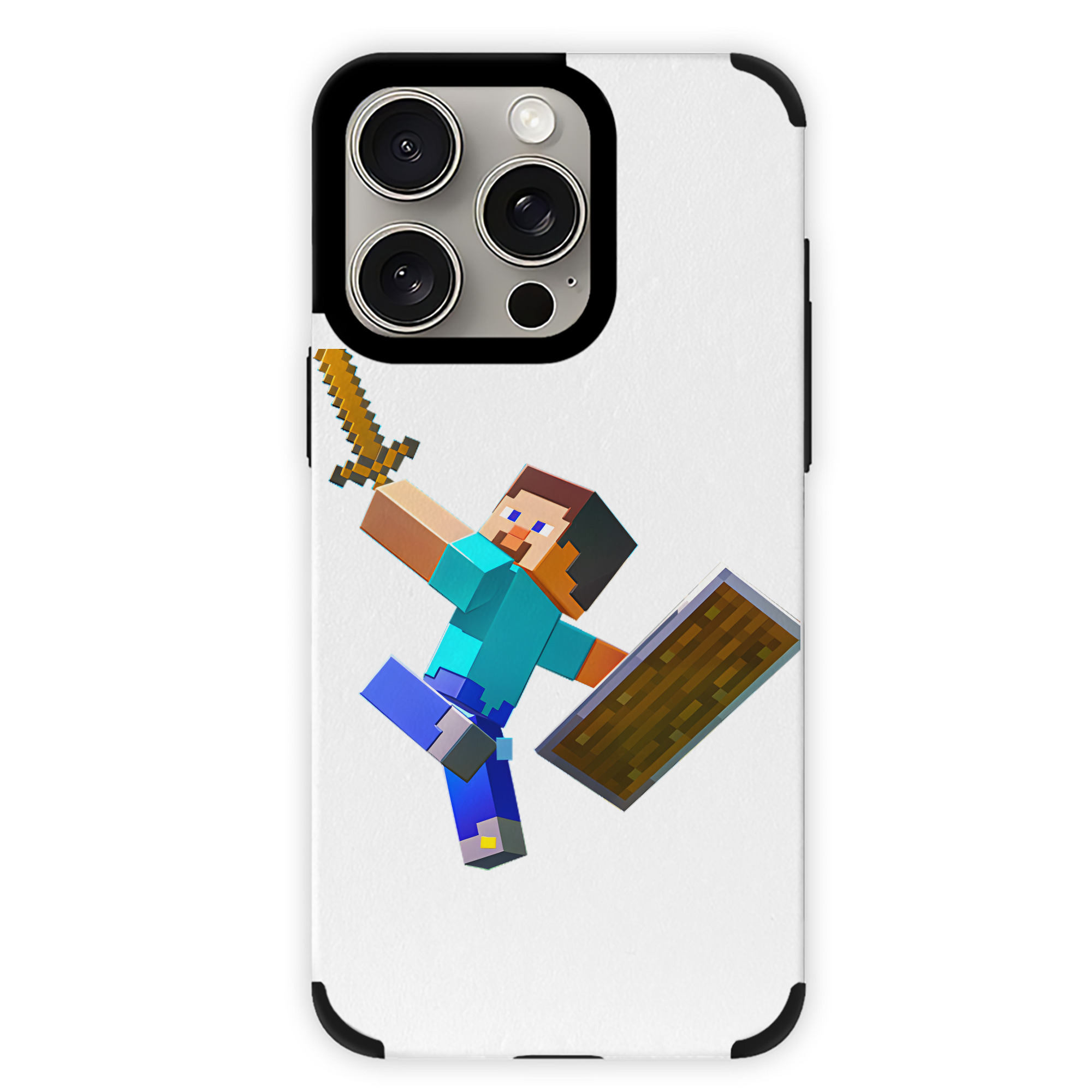 （画像用） マインクラフト ブロックの世界 Minecraft MC Block world 【iPhone15ProMax対応】 PUレザー スマホケース 耐衝撃＆黄変防止