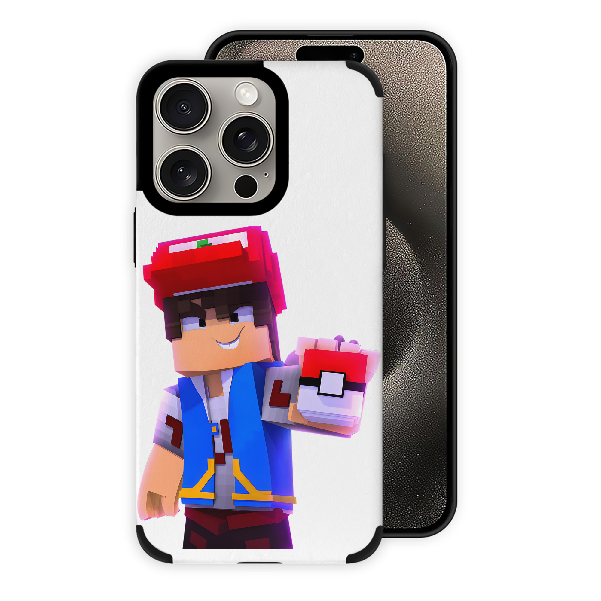 （画像用） マインクラフト ブロックの世界 Minecraft MC Block world 【iPhone15ProMax対応】 PUレザー スマホケース 耐衝撃＆黄変防止