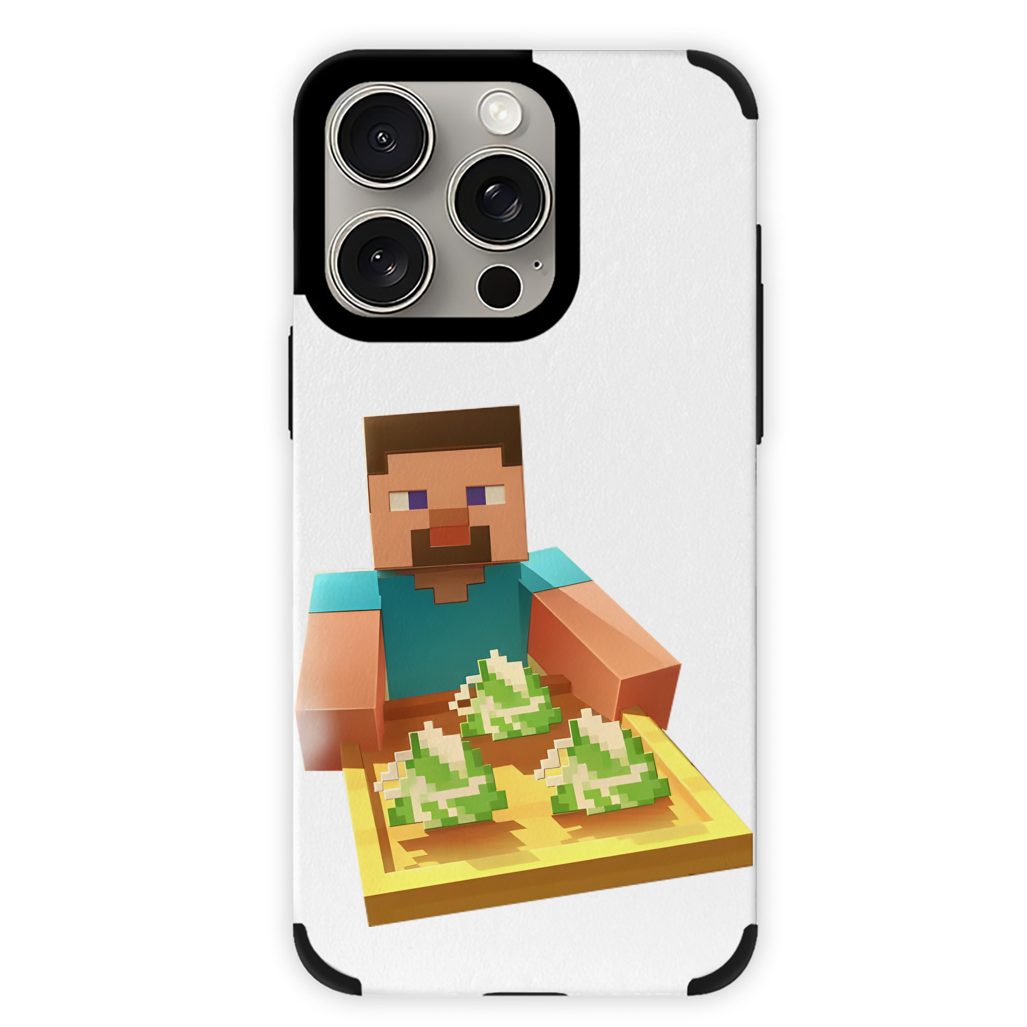 （画像用） マインクラフト ブロックの世界 Minecraft MC Block world 【iPhone15ProMax対応】 PUレザー スマホケース 耐衝撃＆黄変防止
