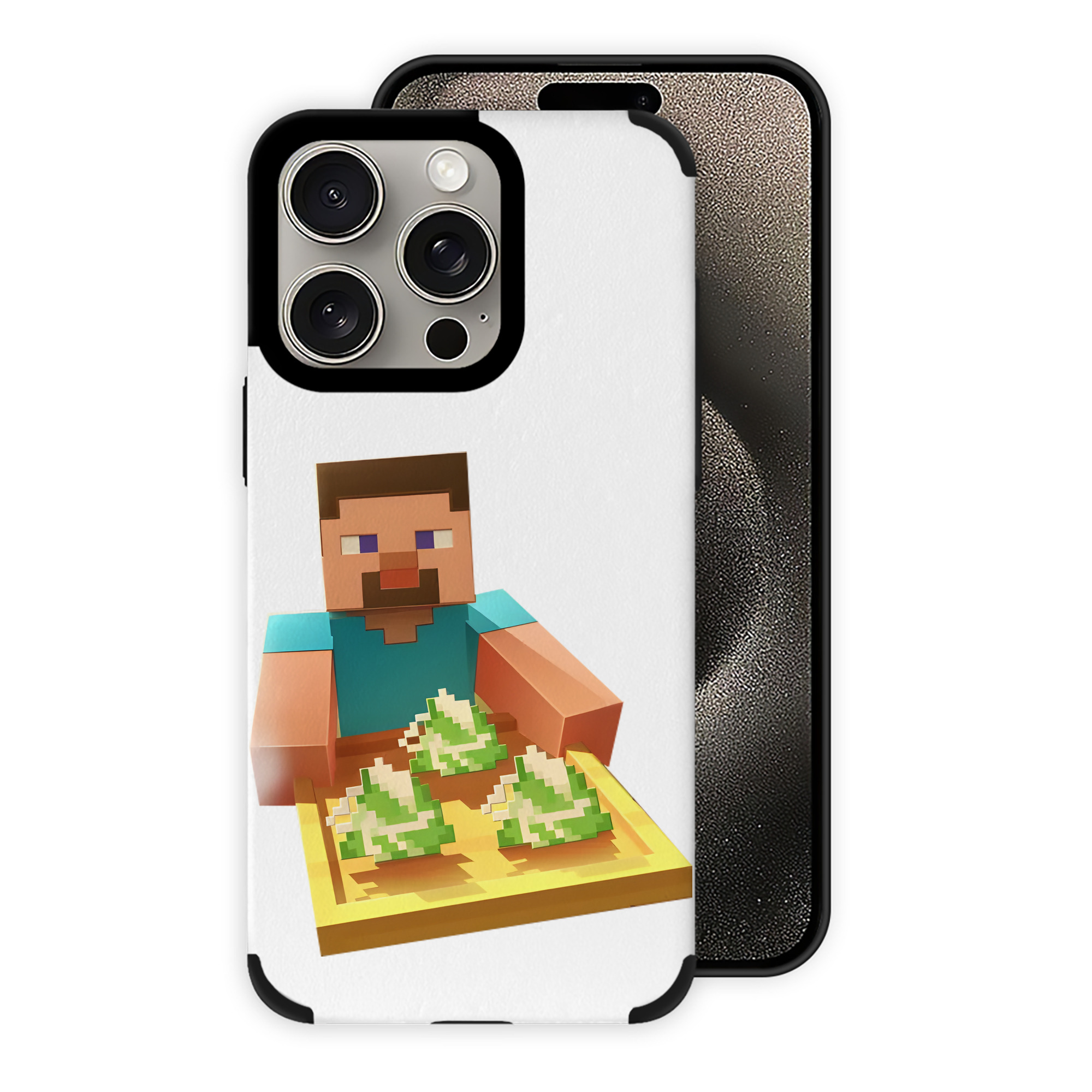 （画像用） マインクラフト ブロックの世界 Minecraft MC Block world 【iPhone15ProMax対応】 PUレザー スマホケース 耐衝撃＆黄変防止