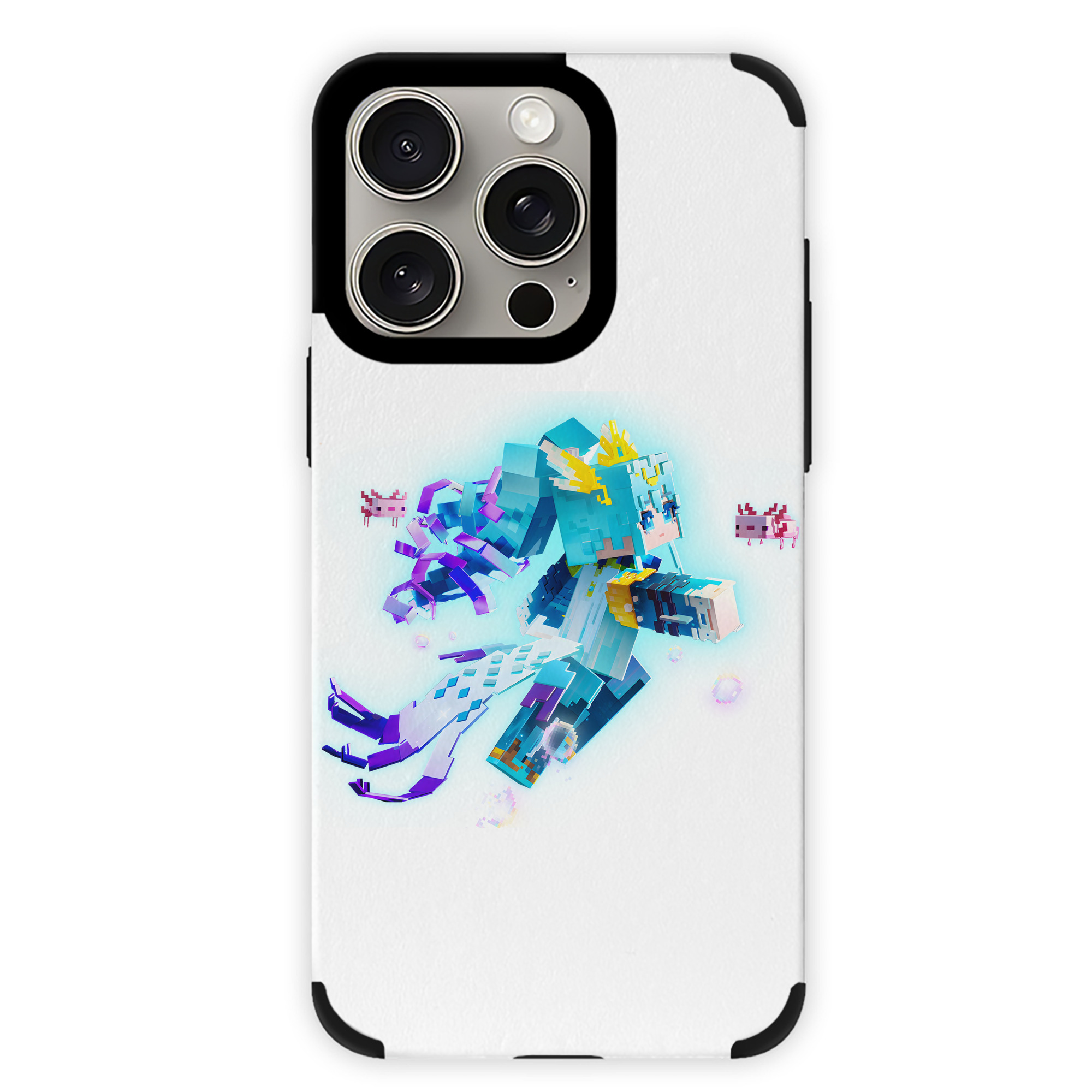 （画像用） マインクラフト ブロックの世界 Minecraft MC Block world 【iPhone15ProMax対応】 PUレザー スマホケース 耐衝撃＆黄変防止