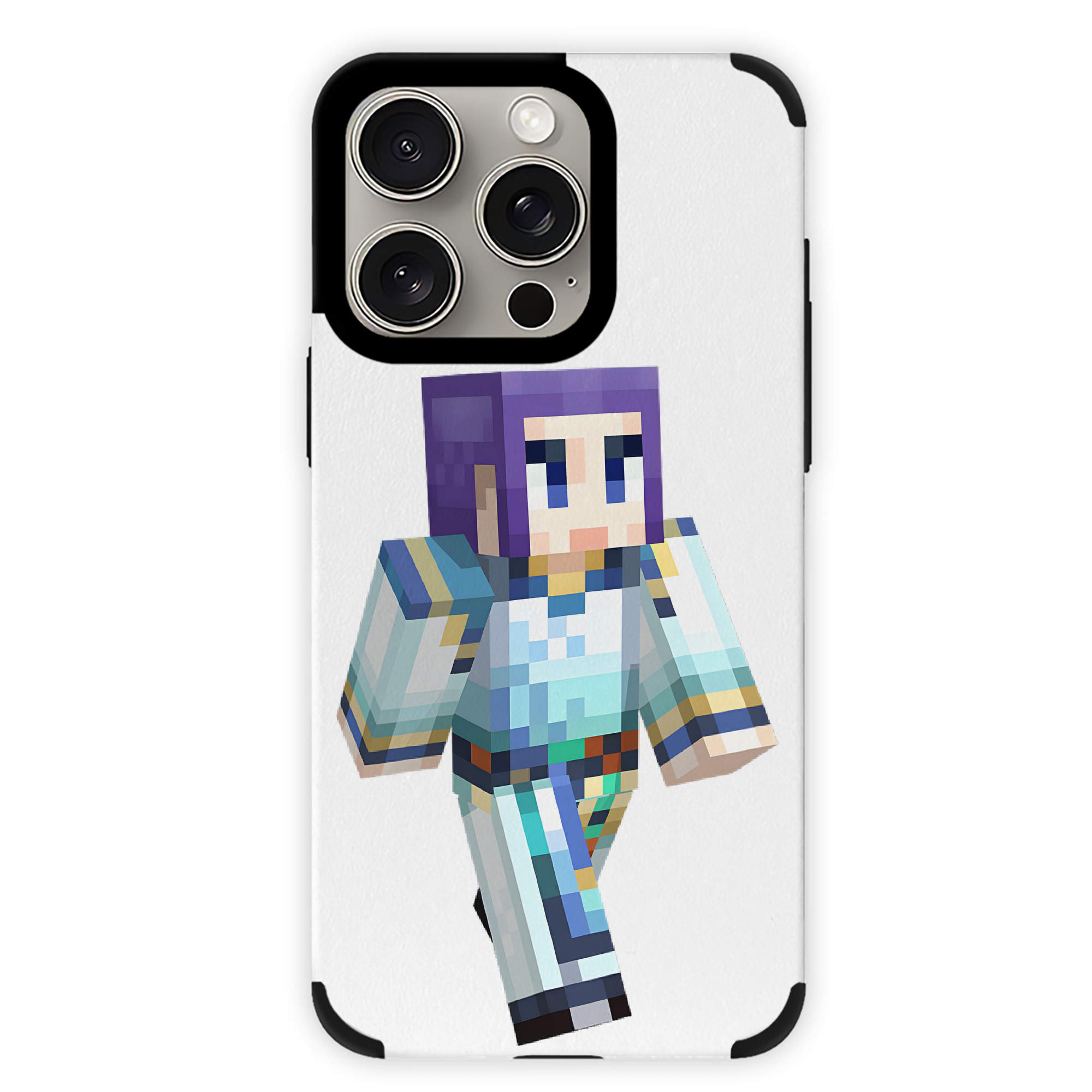 （画像用） マインクラフト ブロックの世界 Minecraft MC Block world 【iPhone15ProMax対応】 PUレザー スマホケース 耐衝撃＆黄変防止