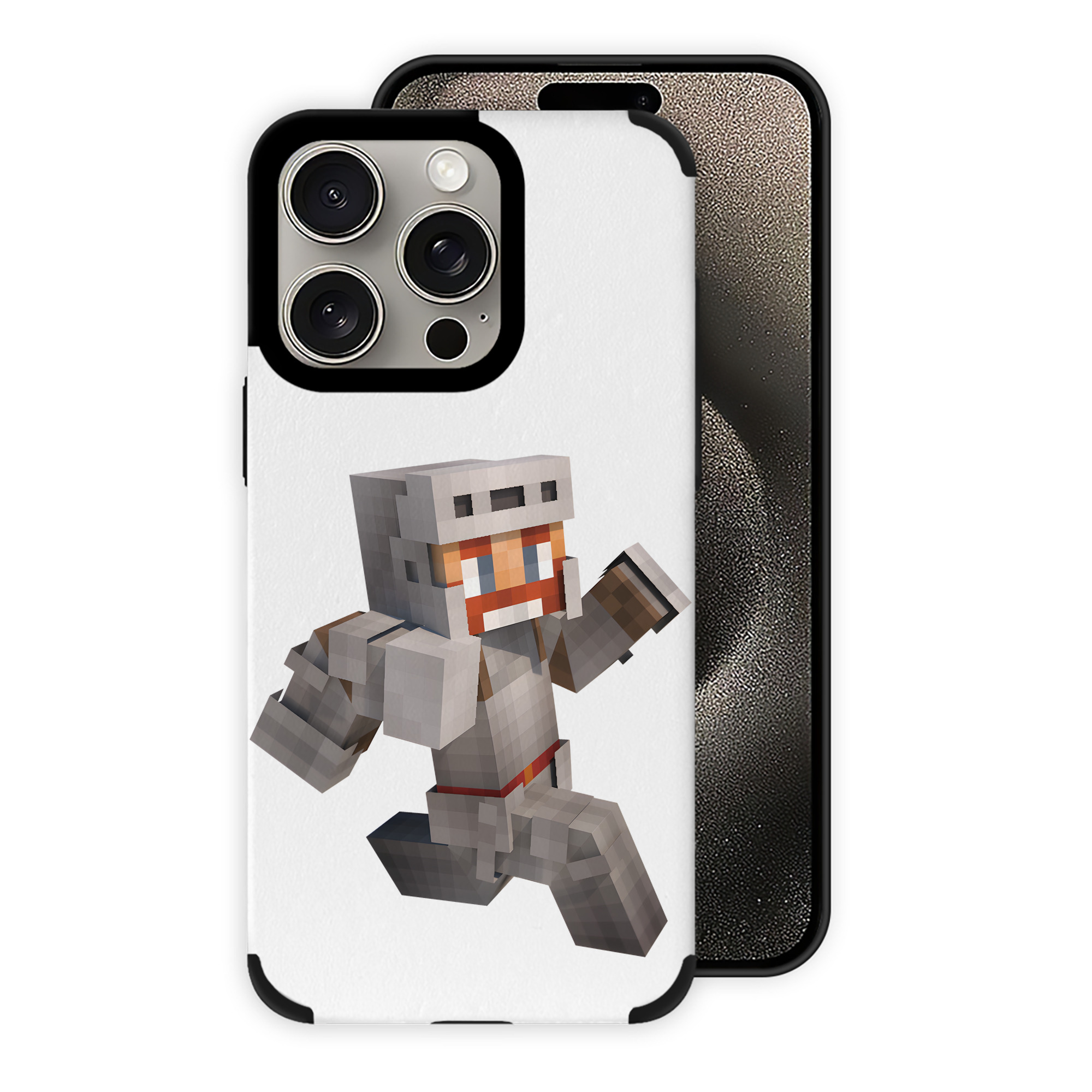 （画像用） マインクラフト ブロックの世界 Minecraft MC Block world 【iPhone15ProMax対応】 PUレザー スマホケース 耐衝撃＆黄変防止