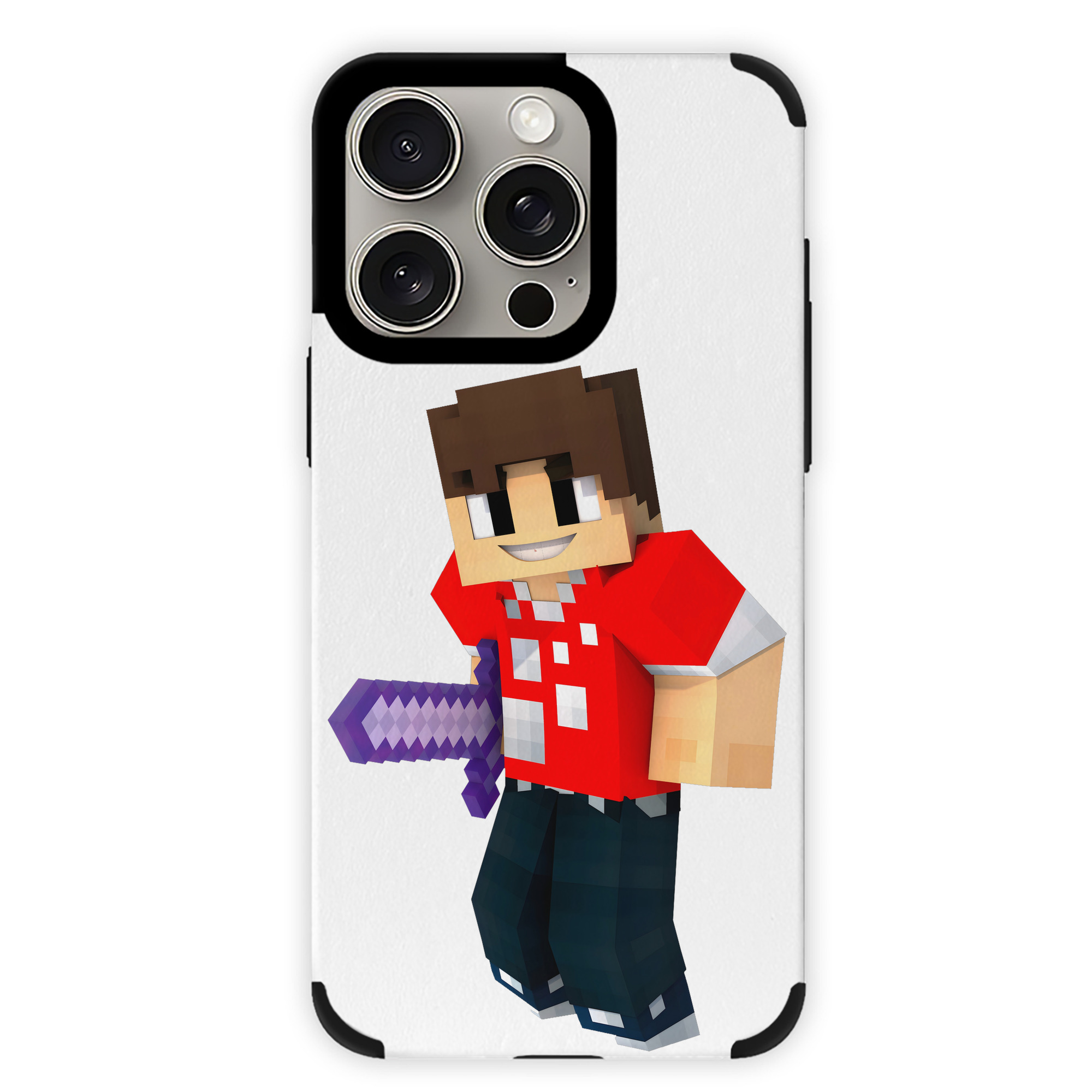 （画像用） マインクラフト ブロックの世界 Minecraft MC Block world 【iPhone15ProMax対応】 PUレザー スマホケース 耐衝撃＆黄変防止