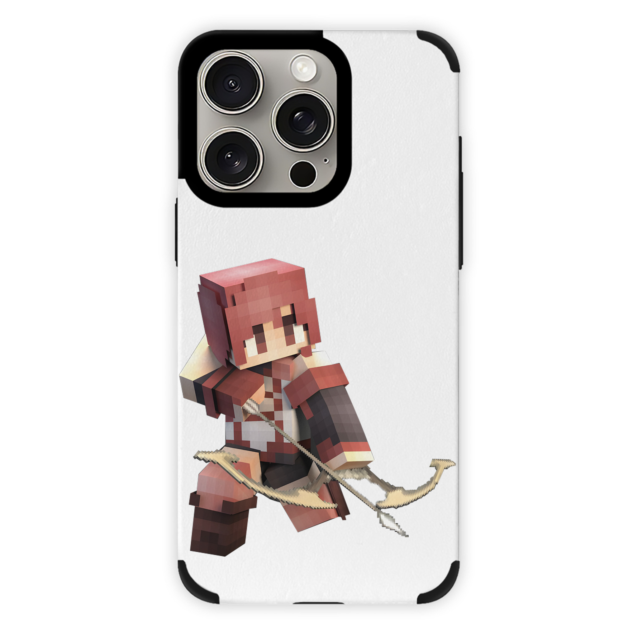 （画像用） マインクラフト ブロックの世界 Minecraft MC Block world 【iPhone15ProMax対応】 PUレザー スマホケース 耐衝撃＆黄変防止