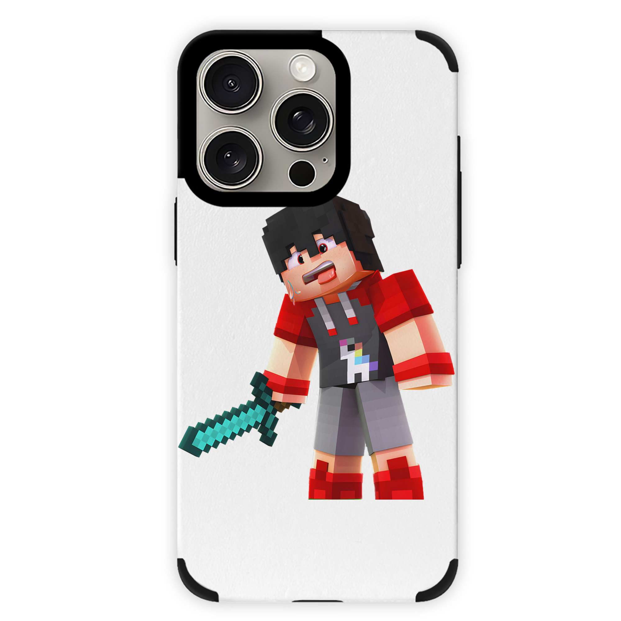 （画像用） マインクラフト ブロックの世界 Minecraft MC Block world 【iPhone15ProMax対応】 PUレザー スマホケース 耐衝撃＆黄変防止