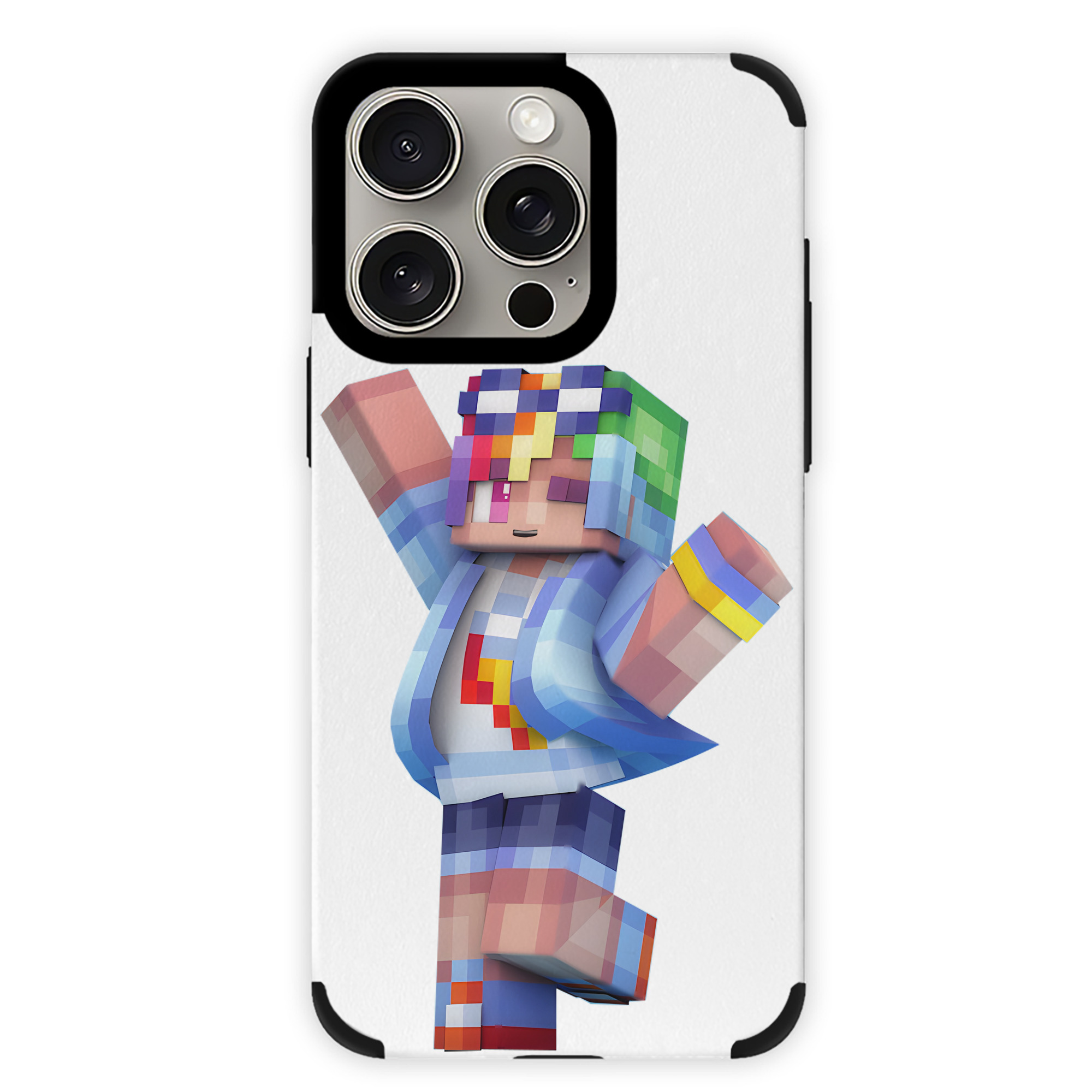 （画像用） マインクラフト ブロックの世界 Minecraft MC Block world 【iPhone15ProMax対応】 PUレザー スマホケース 耐衝撃＆黄変防止