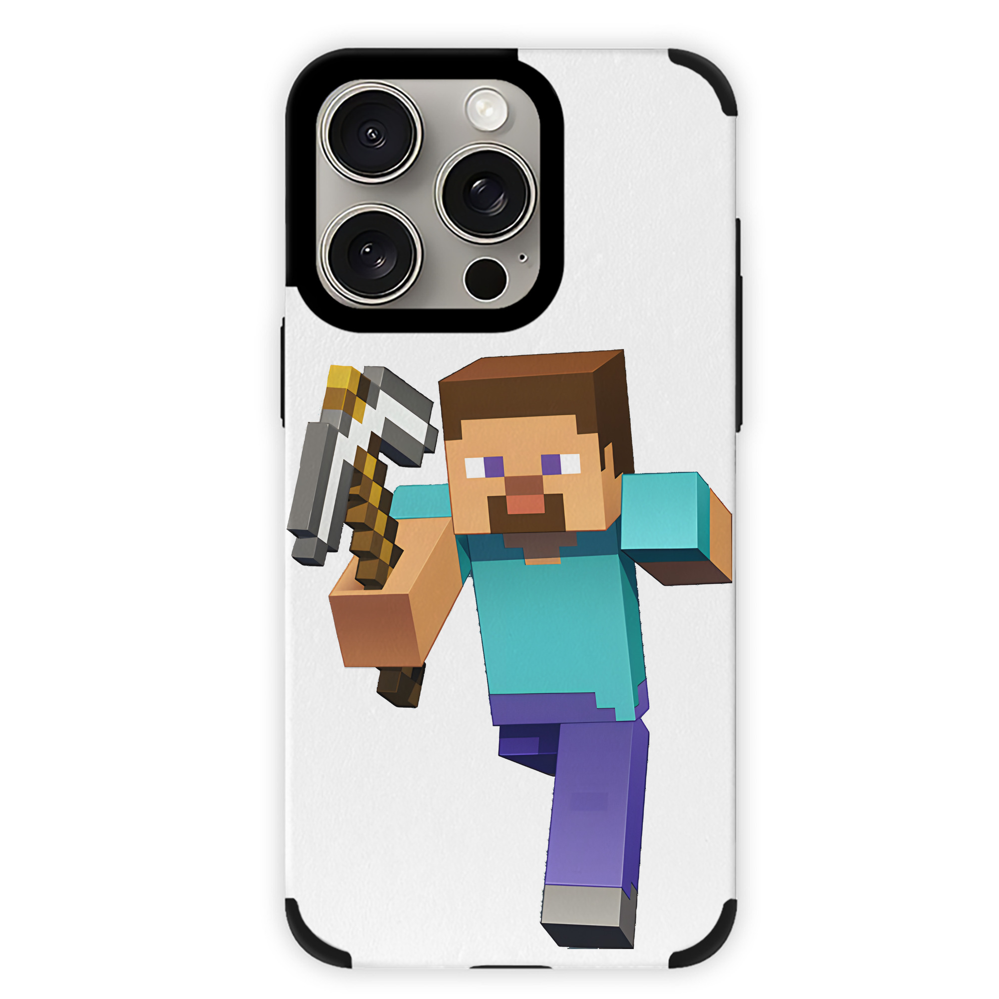 （画像用） マインクラフト ブロックの世界 Minecraft MC Block world 【iPhone15ProMax対応】 PUレザー スマホケース 耐衝撃＆黄変防止