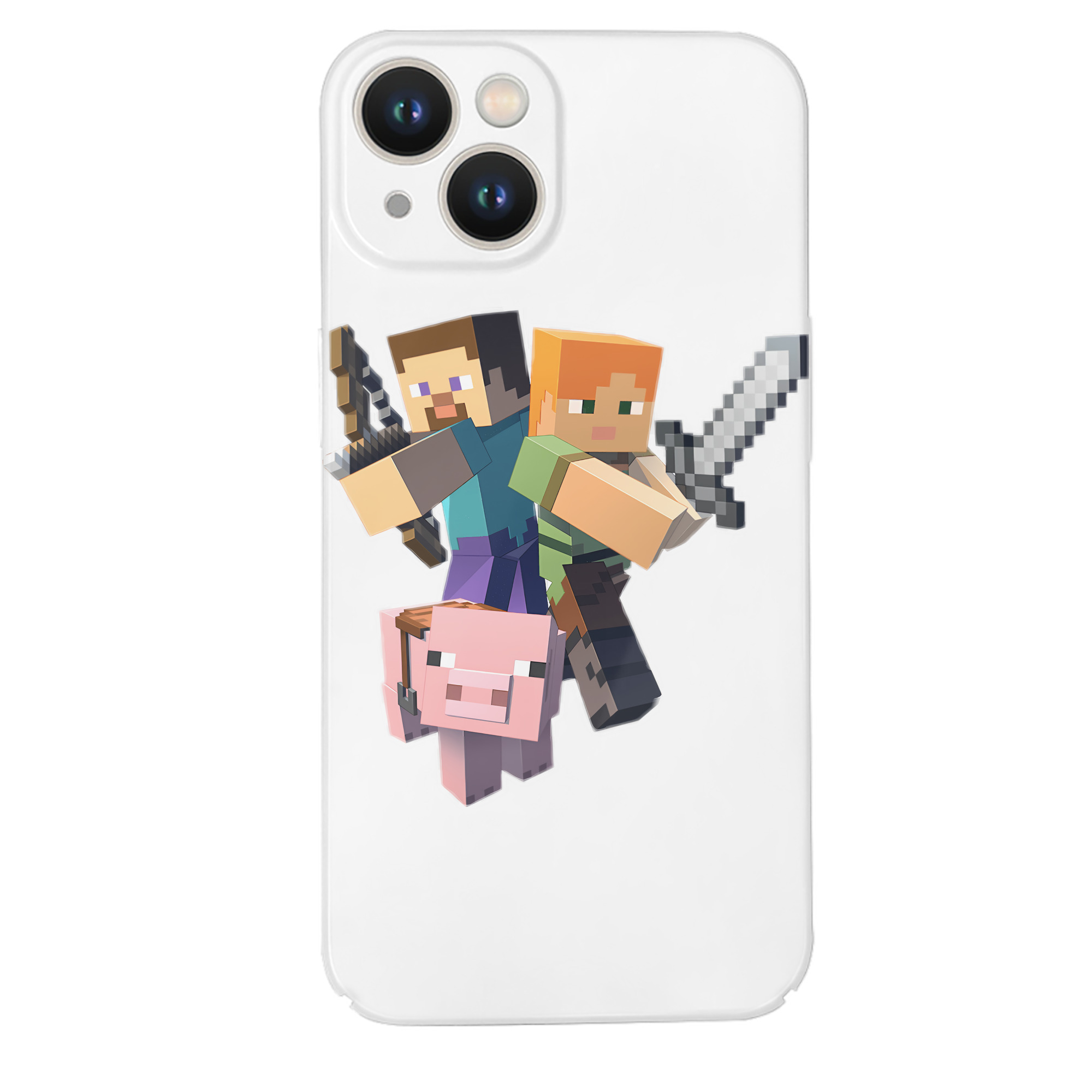 （画像用） マインクラフト ブロックの世界 Minecraft MC Block world 【iPhone 14シリーズ対応】ハードケース