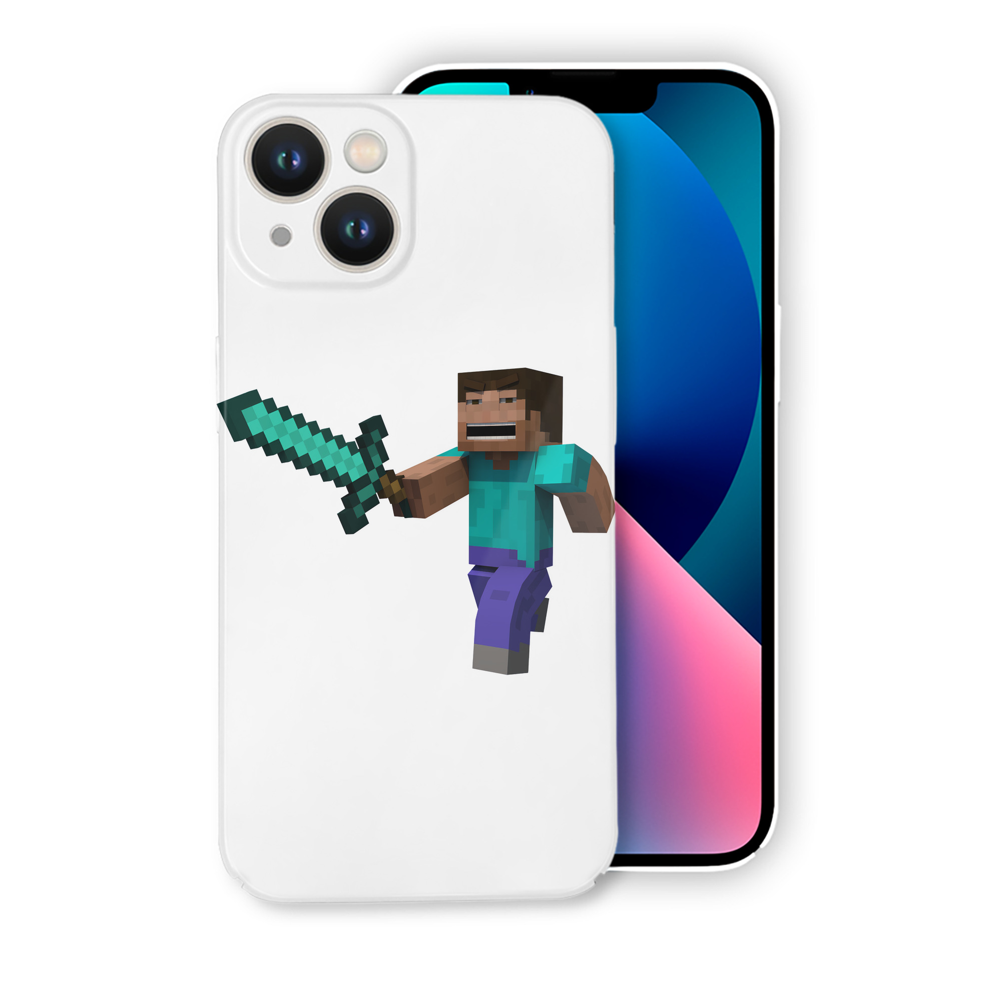 （画像用） マインクラフト ブロックの世界 Minecraft MC Block world 【iPhone 14シリーズ対応】ハードケース