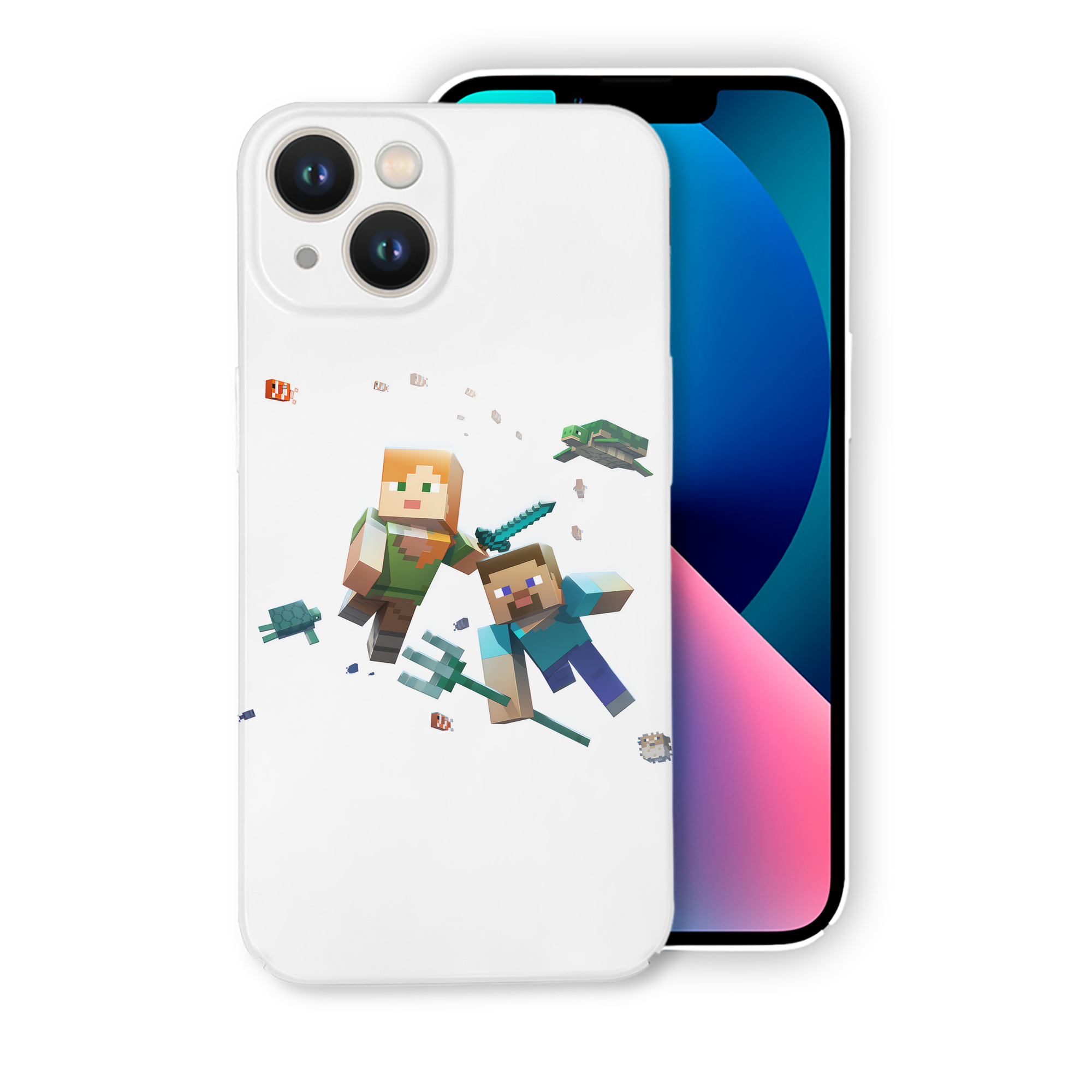 （画像用） マインクラフト ブロックの世界 Minecraft MC Block world 【iPhone 14シリーズ対応】ハードケース