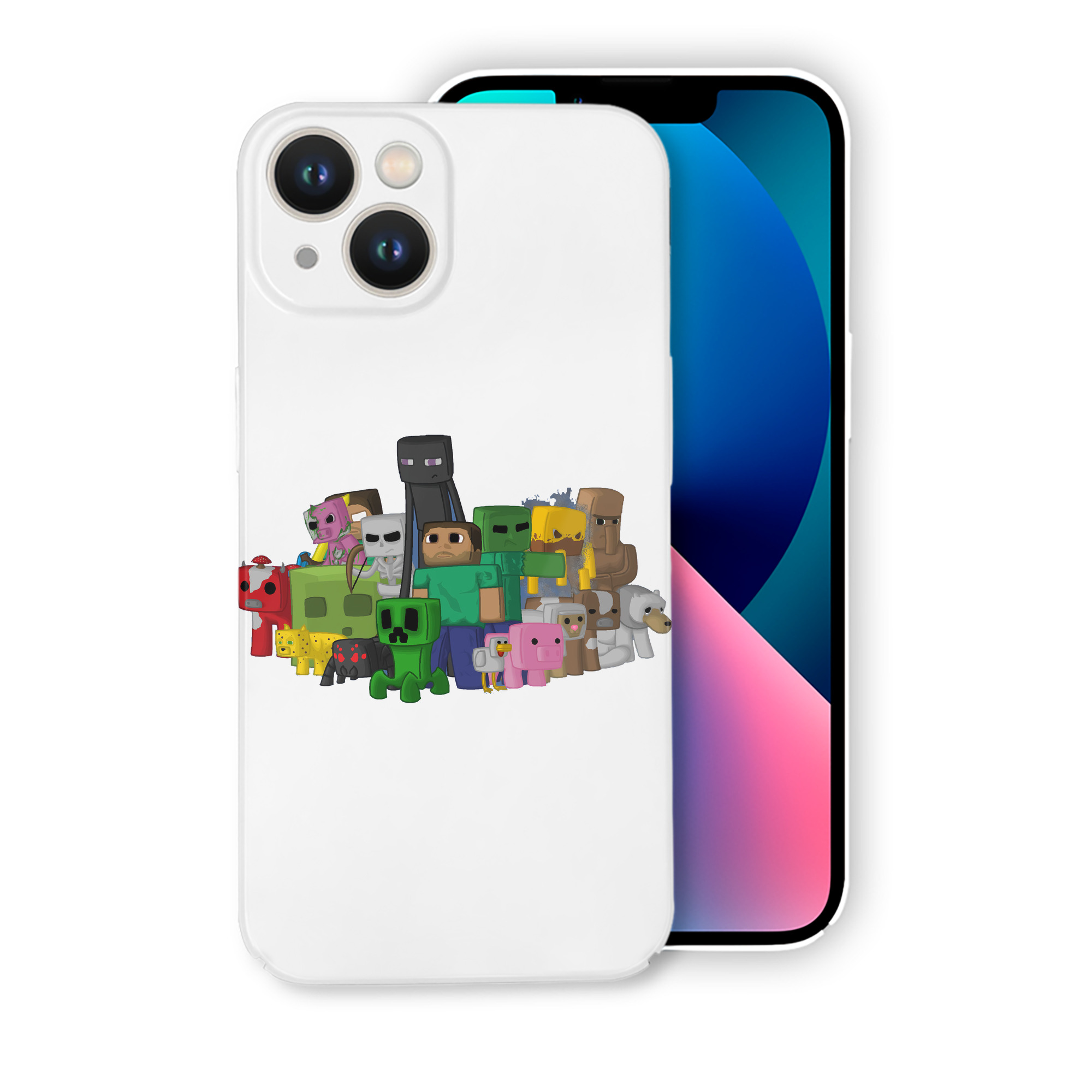 （画像用） マインクラフト ブロックの世界 Minecraft MC Block world 【iPhone 14シリーズ対応】ハードケース