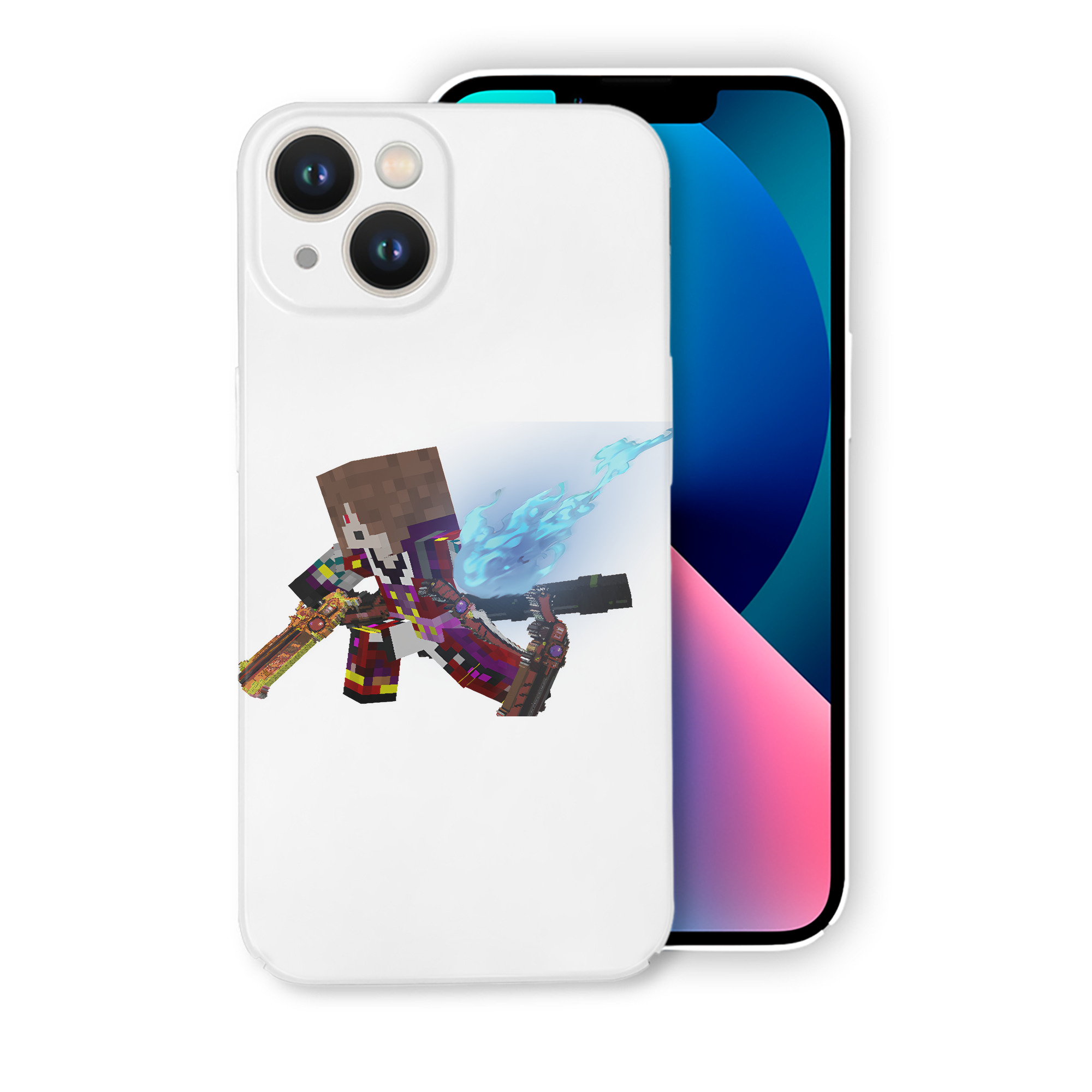（画像用） マインクラフト ブロックの世界 Minecraft MC Block world 【iPhone 14シリーズ対応】ハードケース