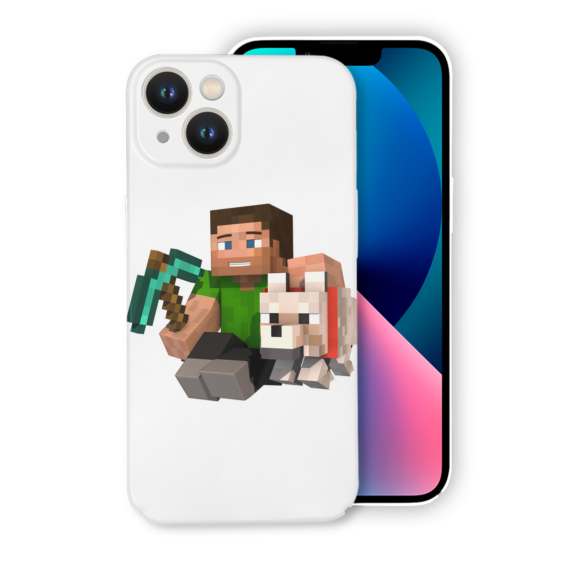 （画像用） マインクラフト ブロックの世界 Minecraft MC Block world 【iPhone 14シリーズ対応】ハードケース