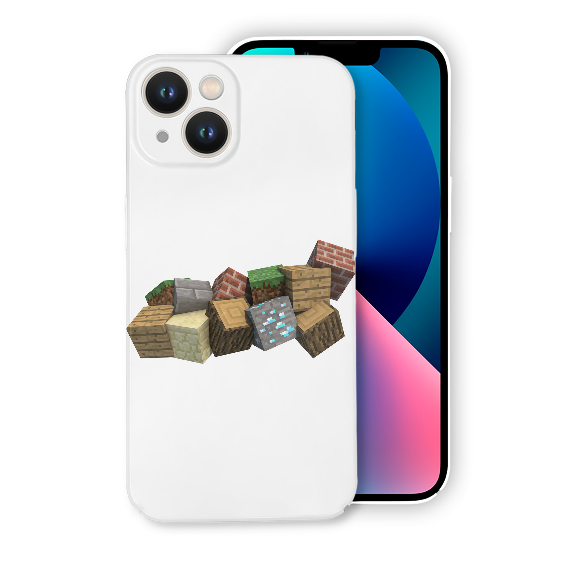 （画像用） マインクラフト ブロックの世界 Minecraft MC Block world 【iPhone 14シリーズ対応】ハードケース