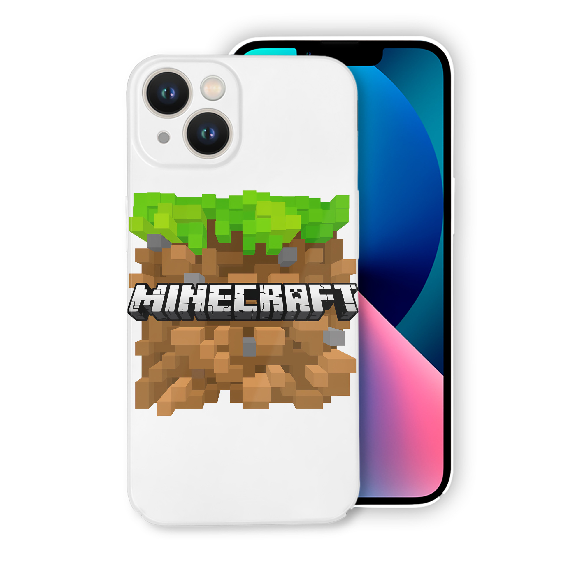 （画像用） マインクラフト ブロックの世界 Minecraft MC Block world 【iPhone 14シリーズ対応】ハードケース