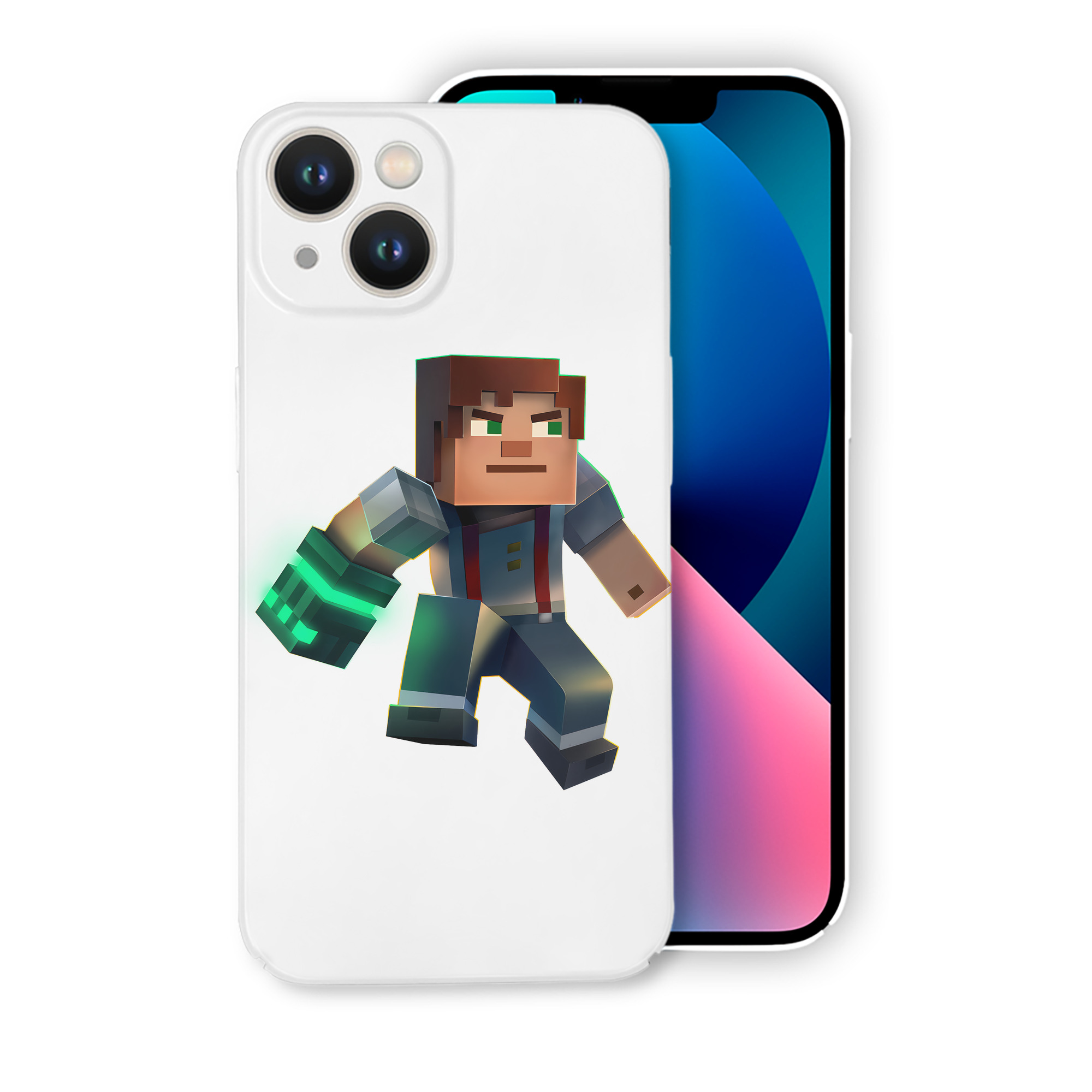 （画像用） マインクラフト ブロックの世界 Minecraft MC Block world 【iPhone 14シリーズ対応】ハードケース
