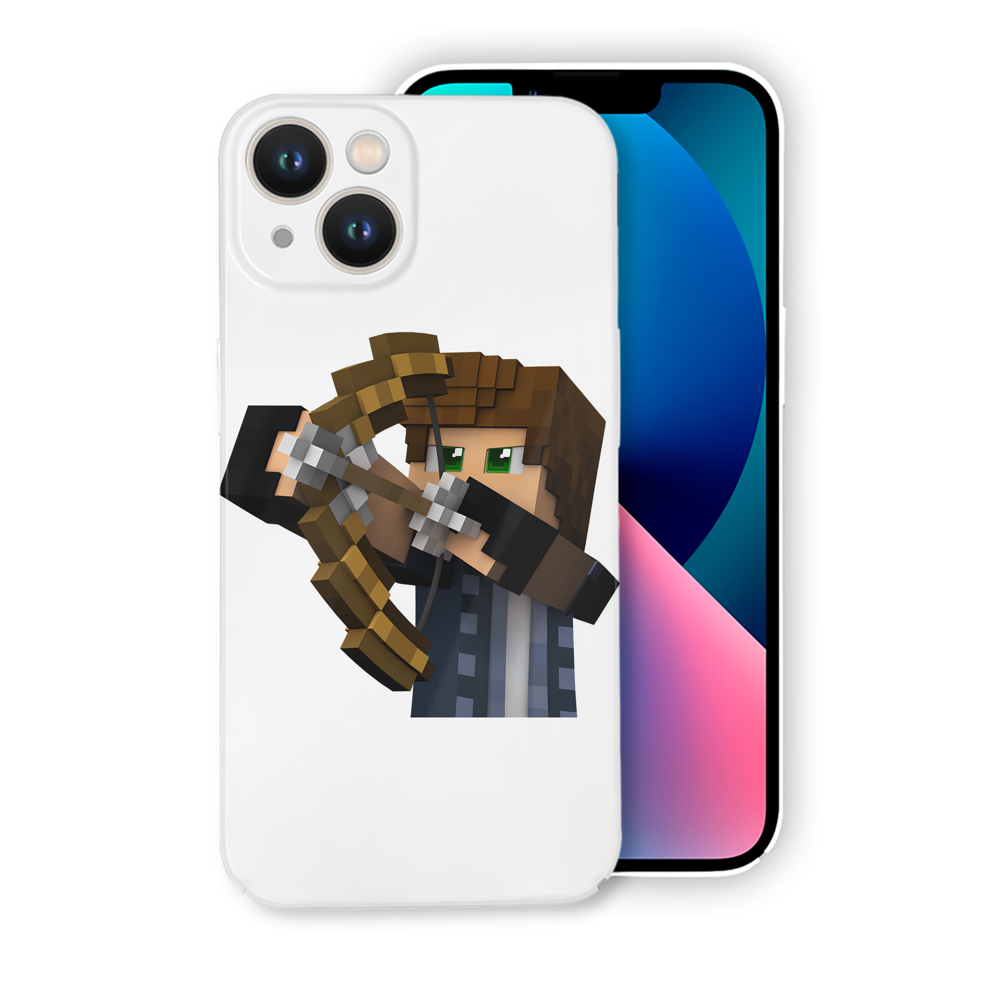 （画像用） マインクラフト ブロックの世界 Minecraft MC Block world 【iPhone 14シリーズ対応】ハードケース