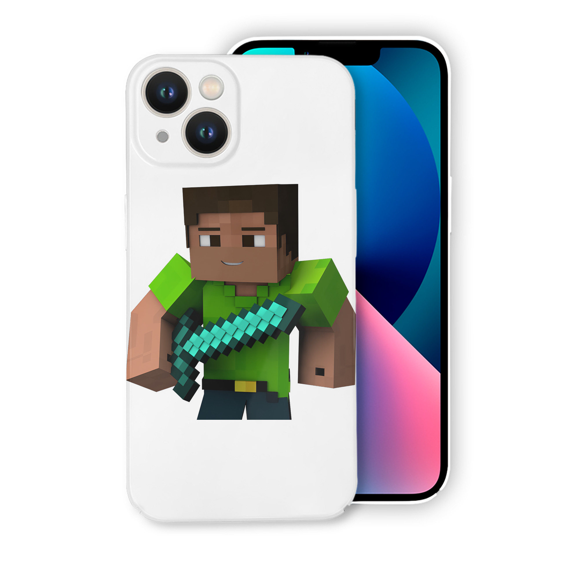 （画像用） マインクラフト ブロックの世界 Minecraft MC Block world 【iPhone 14シリーズ対応】ハードケース