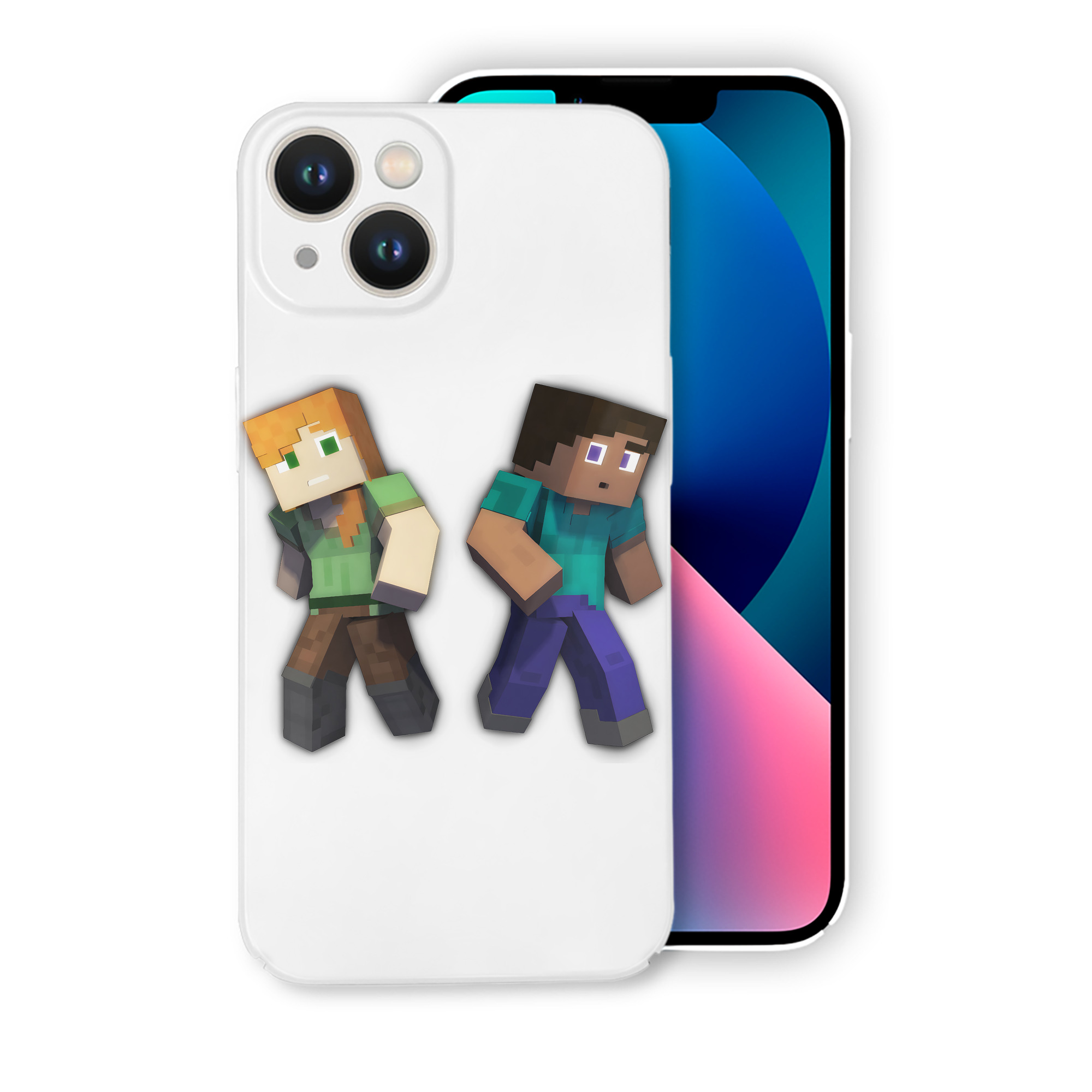 （画像用） マインクラフト ブロックの世界 Minecraft MC Block world 【iPhone 14シリーズ対応】ハードケース