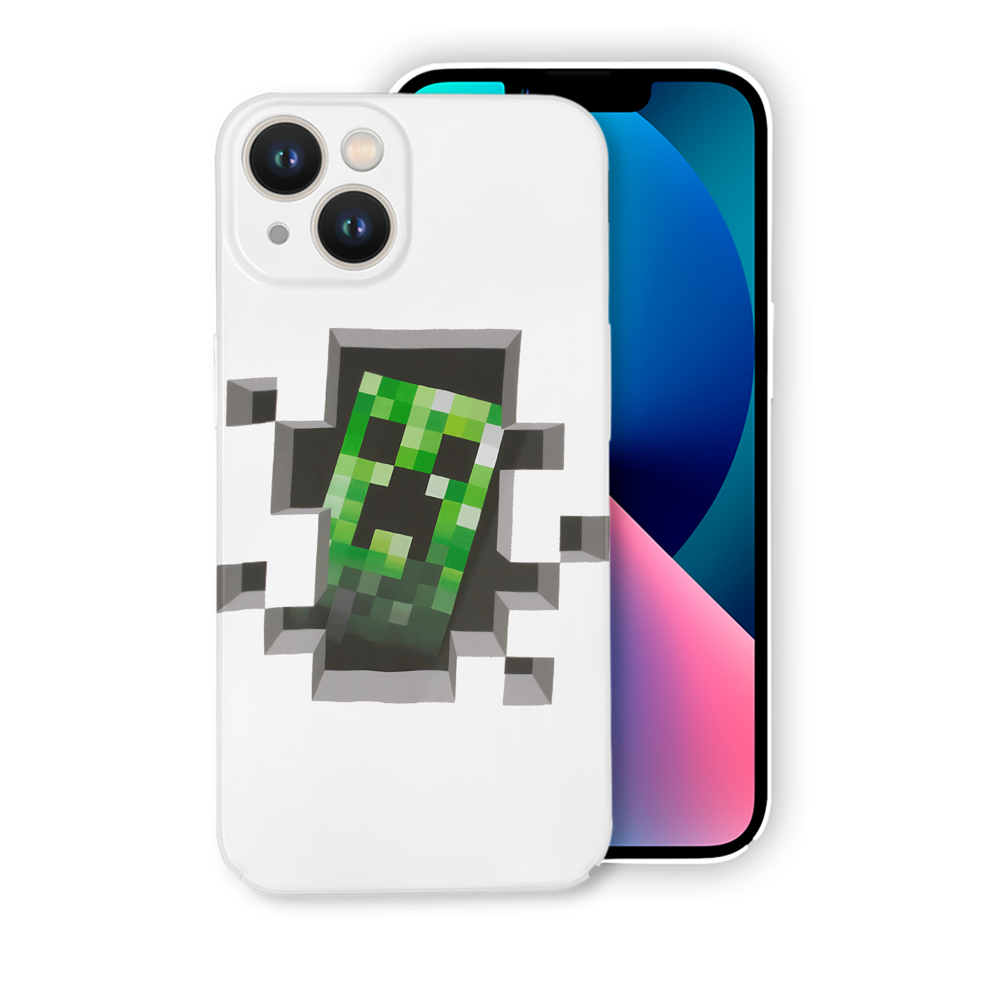 （画像用） マインクラフト ブロックの世界 Minecraft MC Block world 【iPhone 14シリーズ対応】ハードケース