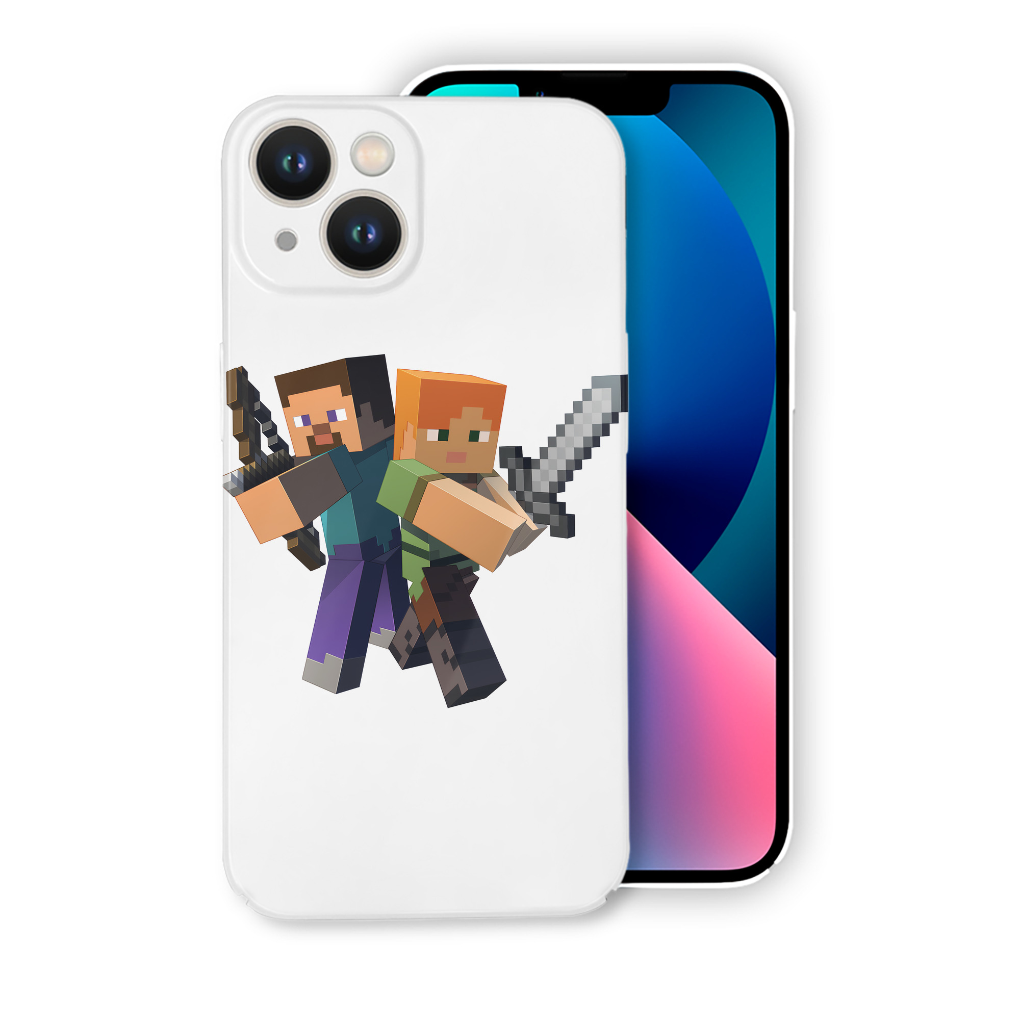 （画像用） マインクラフト ブロックの世界 Minecraft MC Block world 【iPhone 14シリーズ対応】ハードケース