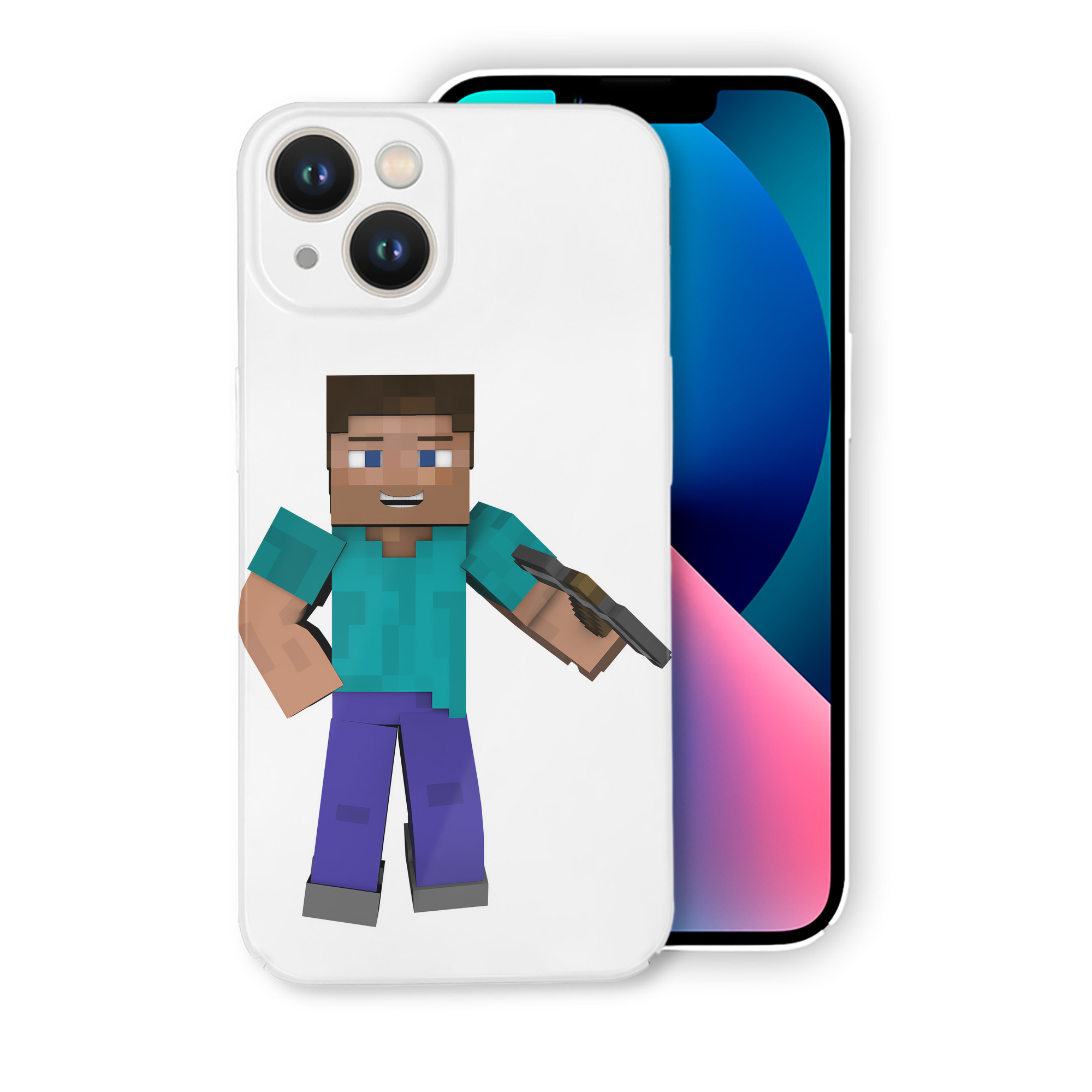 （画像用） マインクラフト ブロックの世界 Minecraft MC Block world 【iPhone 14シリーズ対応】ハードケース