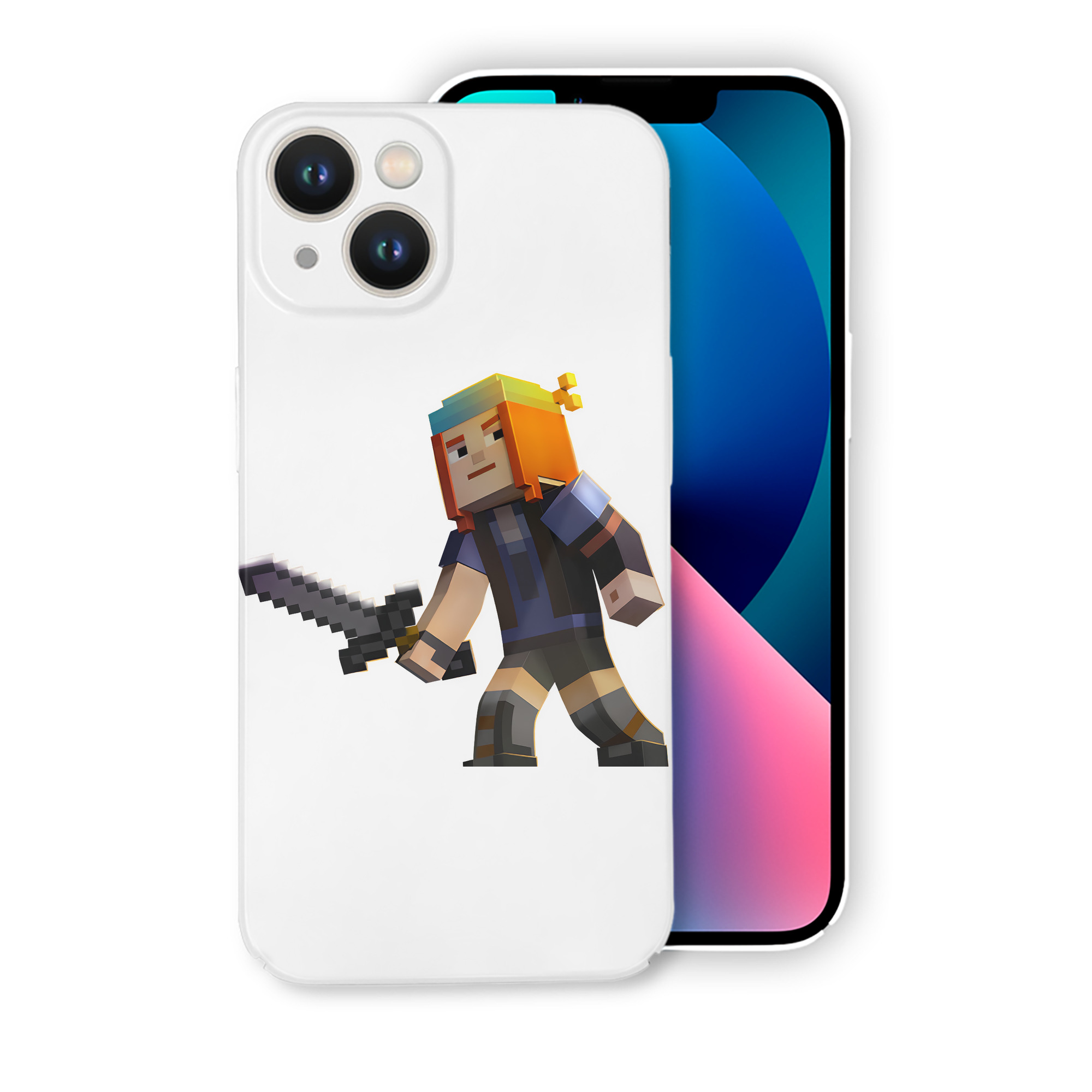 （画像用） マインクラフト ブロックの世界 Minecraft MC Block world 【iPhone 14シリーズ対応】ハードケース
