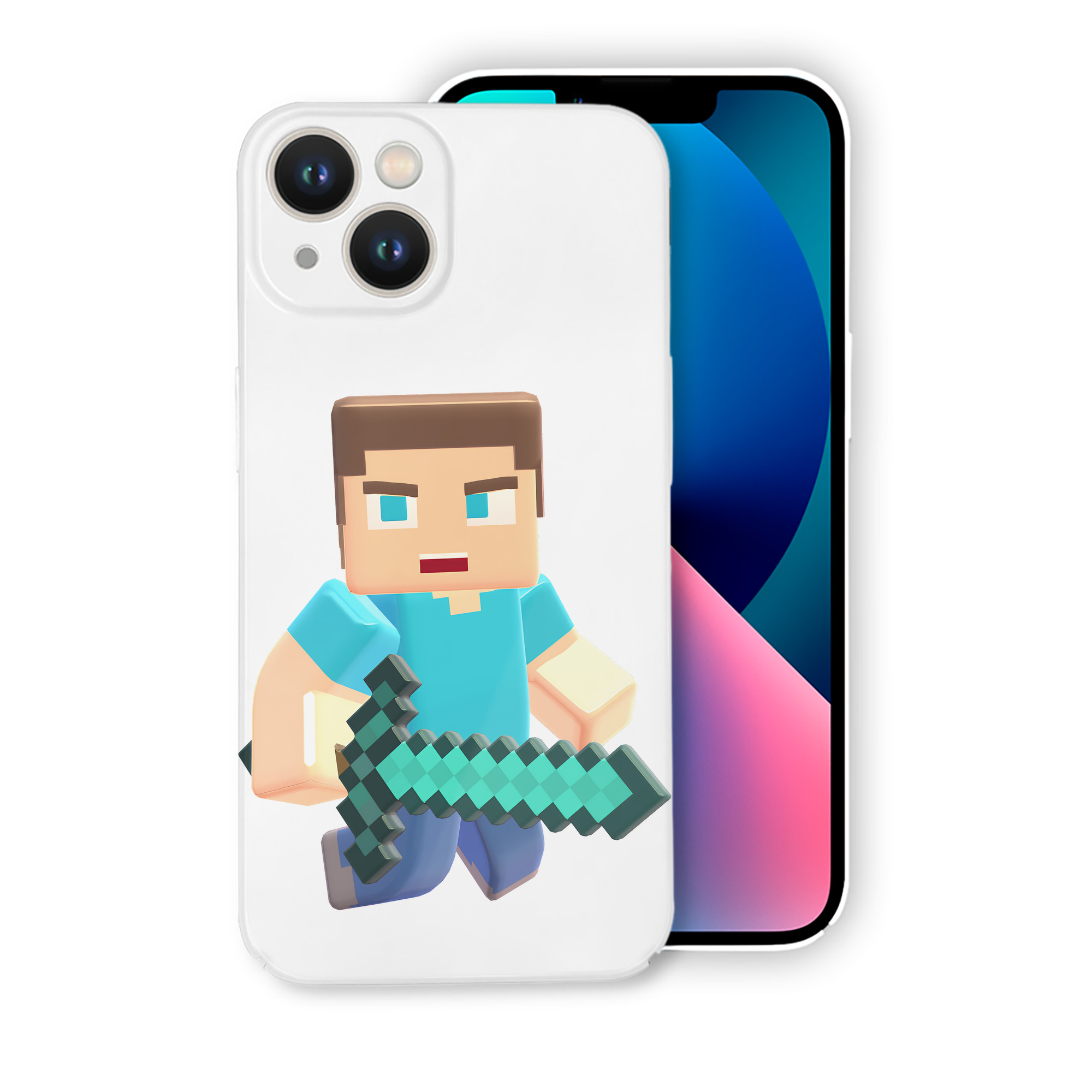 （画像用） マインクラフト ブロックの世界 Minecraft MC Block world 【iPhone 14シリーズ対応】ハードケース