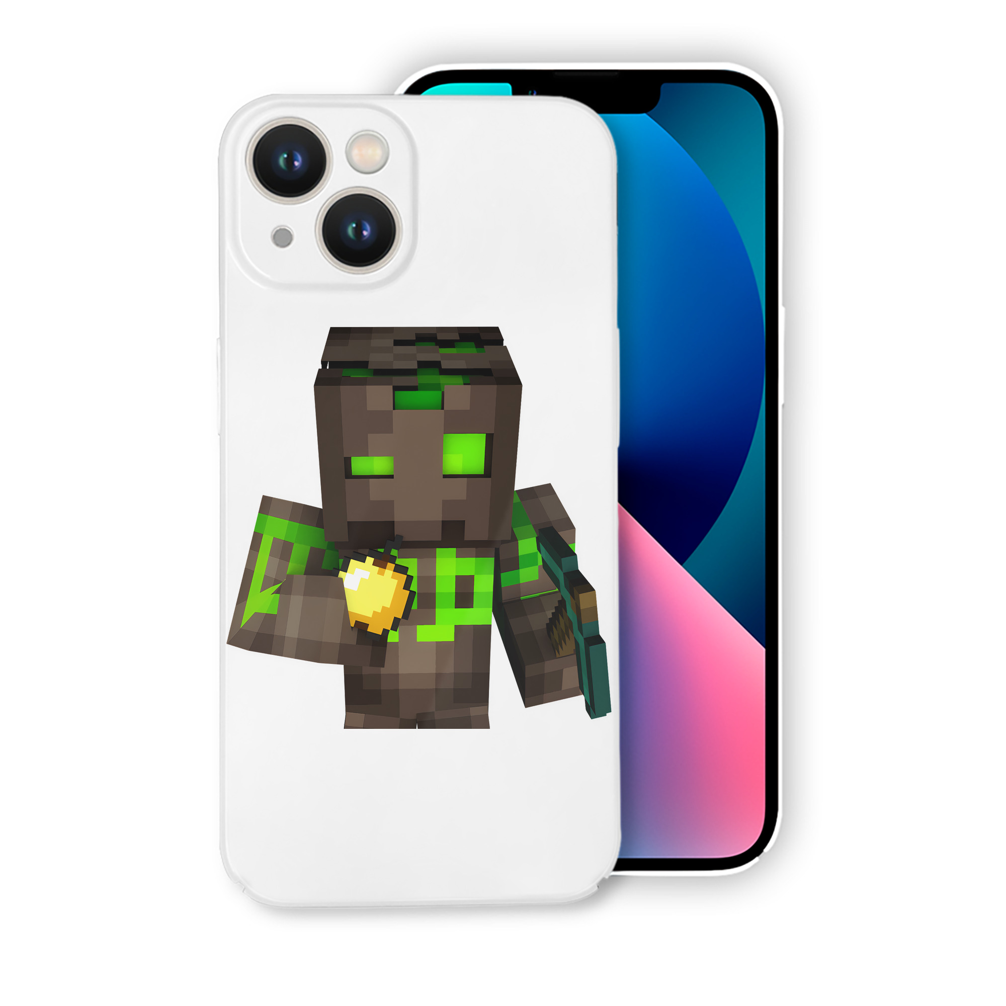 （画像用） マインクラフト ブロックの世界 Minecraft MC Block world 【iPhone 14シリーズ対応】ハードケース
