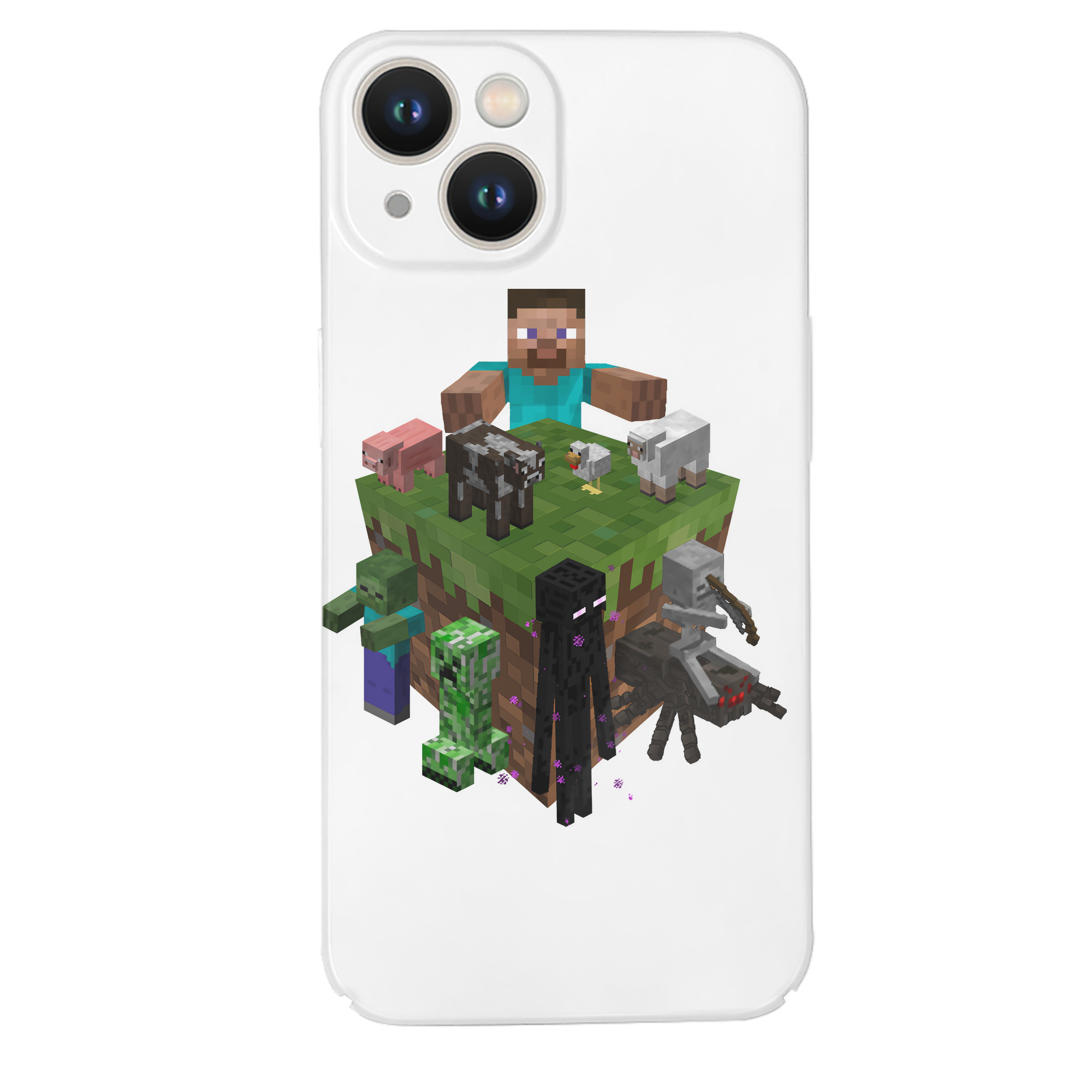 （画像用） マインクラフト ブロックの世界 Minecraft MC Block world 【iPhone 14シリーズ対応】ハードケース
