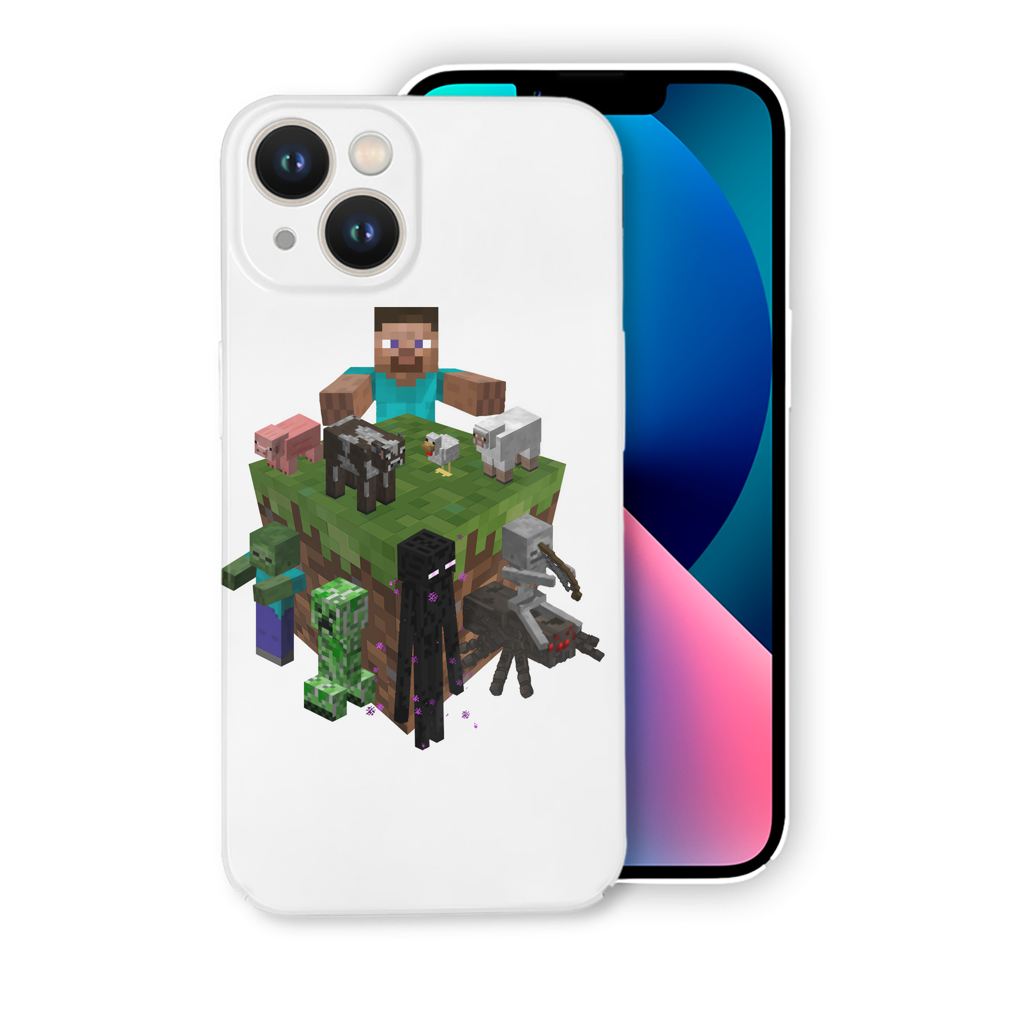 （画像用） マインクラフト ブロックの世界 Minecraft MC Block world 【iPhone 14シリーズ対応】ハードケース
