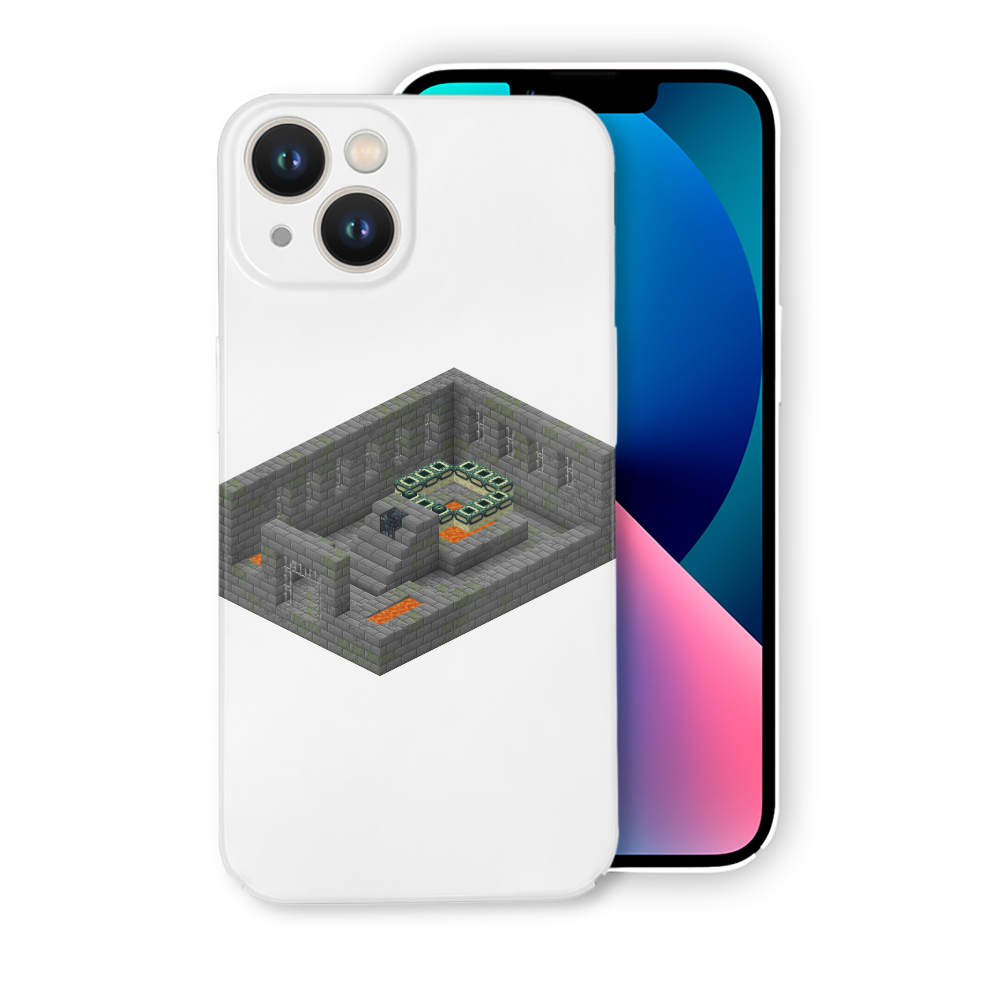 （画像用） マインクラフト ブロックの世界 Minecraft MC Block world 【iPhone 14シリーズ対応】ハードケース